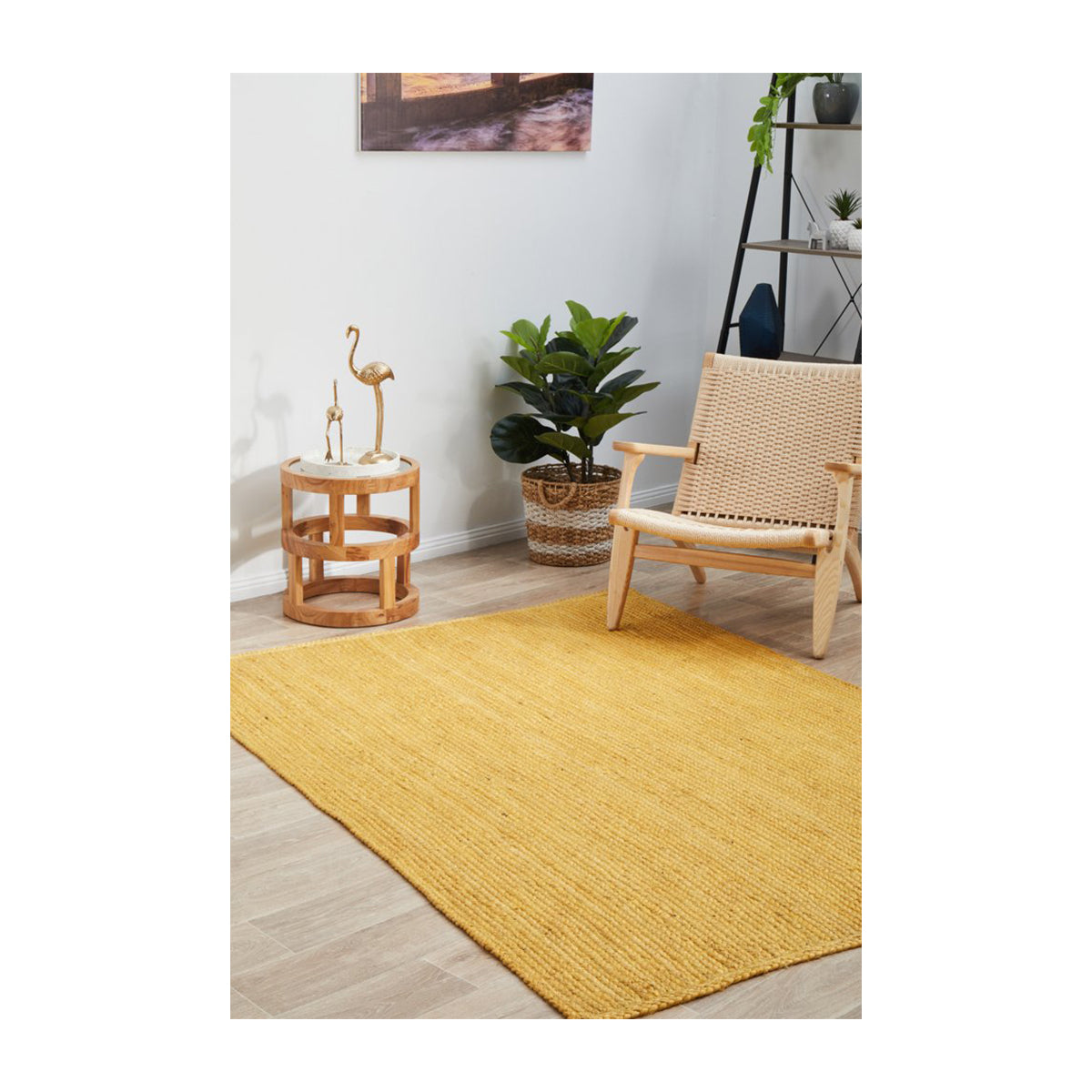 Bondi Rectangle Rug - Soft Yellow Area Rug for Living Room, Bedroom & Office - Non-Slip Modern Home Decor