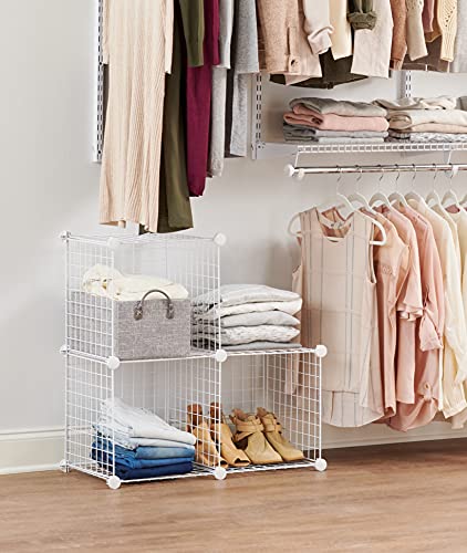 Rubbermaid 3-Piece Stackable Wire Storage Cube Set - Easy Assembly, White - Multi-Purpose Home Organizer for Closet, Bookshelf, Toy Storage & Room Organization - Perfect for Bedroom, Office & Kids' Playroom
