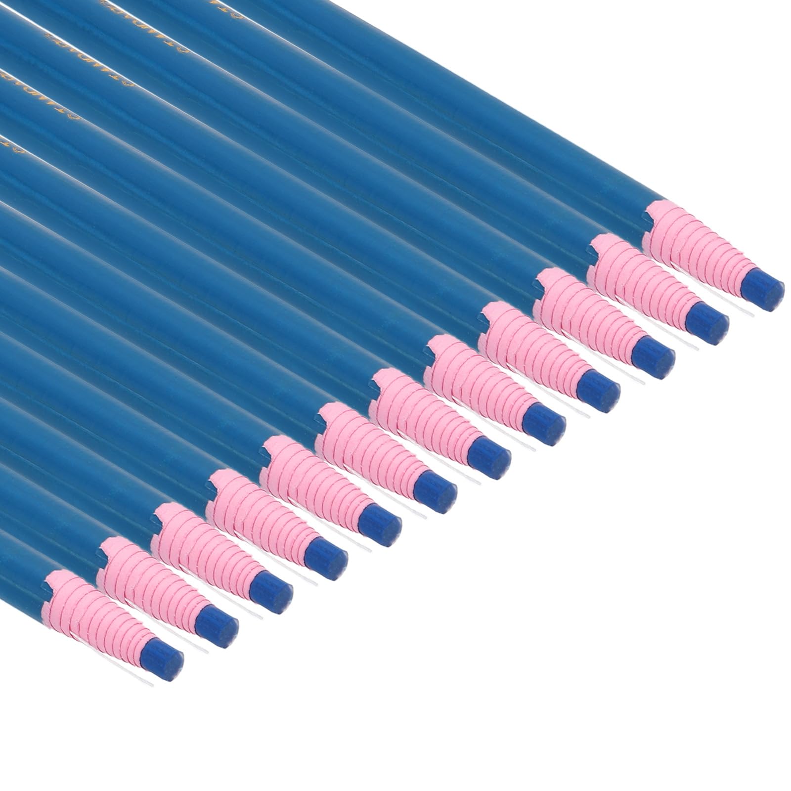 PATIKIL Peel-Off China Markers - 12 Pack Grease Wax Pencils for Glass, Fabric, Film, Paper, Vinyl & Metal - Blue Wooden Marking Pencils for Industrial Labeling, Art Projects & DIY Crafts