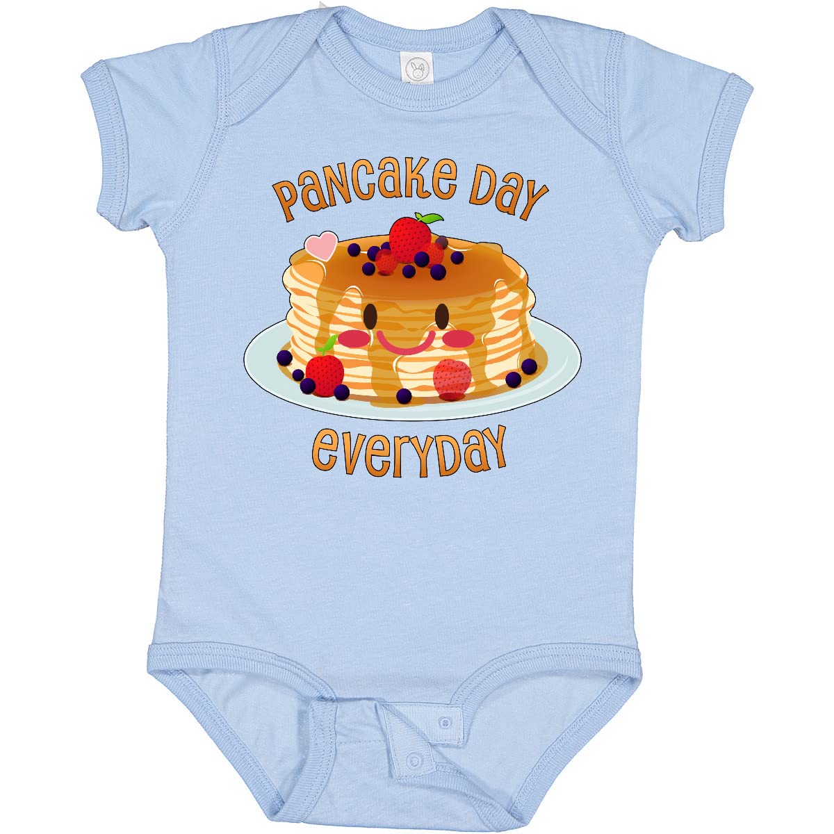 Inktastic Pancake Day Everyday - Smiling Stack of Pancakes Baby Bodysuit | Cute Infant Onesie for Breakfast Lovers & Family Fun