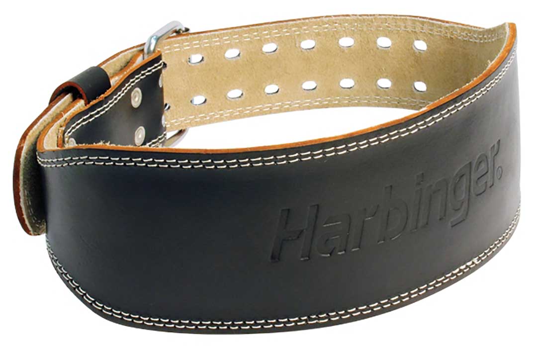 Harbinger 4-Padded Leather Weightlifting Belt for Men & Women - Premium Gym Belt for Powerlifting, CrossFit, Bodybuilding - Heavy Duty Support for Back & Core During Workouts