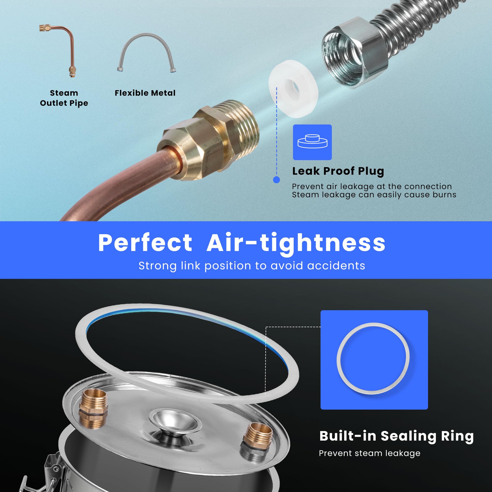 VIVOHOME 13.2 Gallon Stainless Steel Alcohol Still Kit with Built-in Thermometer & Water Pump - Home Brewing Equipment for Whiskey, Wine, Brandy, Bourbon & Essential Oils | Perfect for DIY Distilling, Craft Cocktails & Homemade Spirits