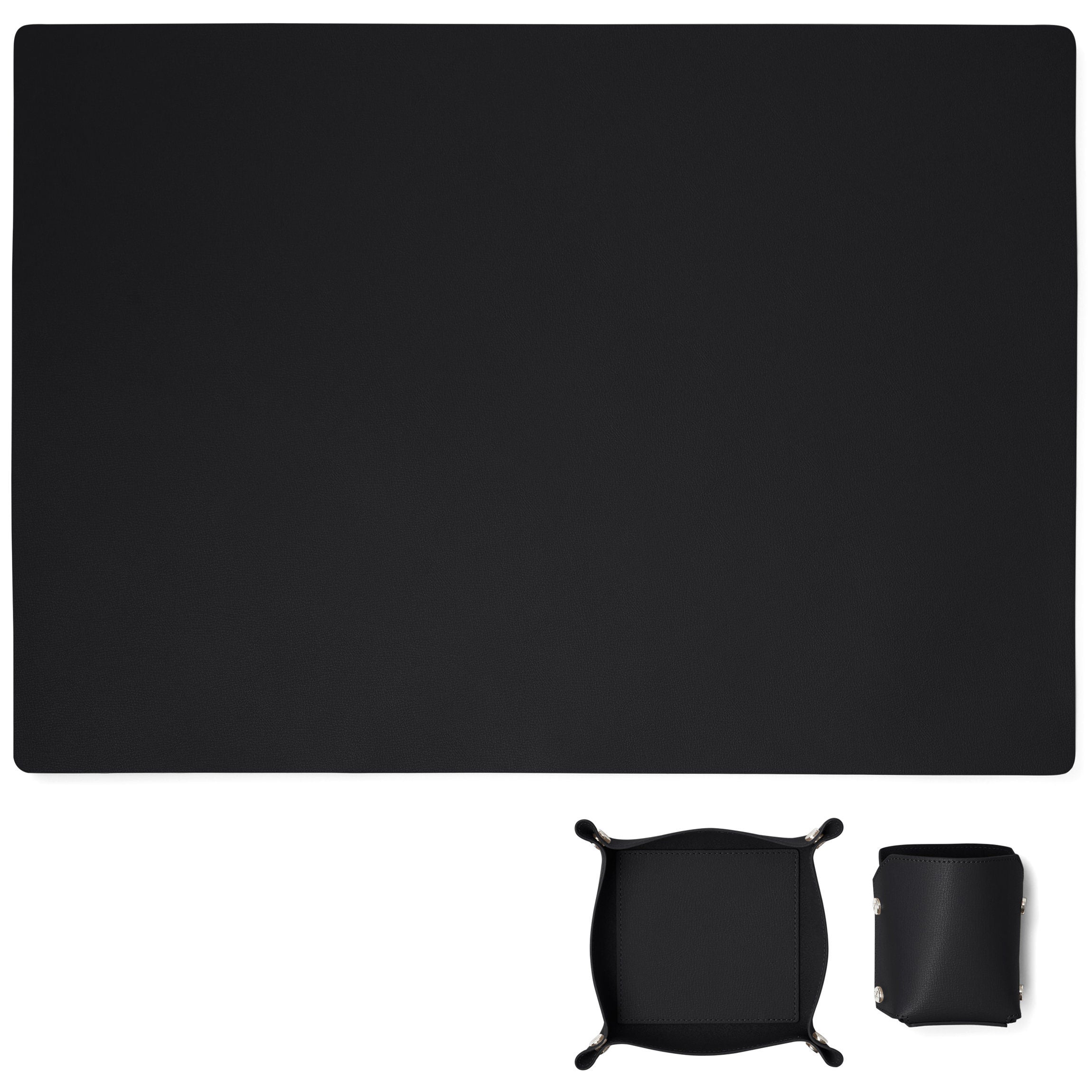 Modern Black Office Desk Set - Stylish & Functional Workspace Organizer for Home & Office Use