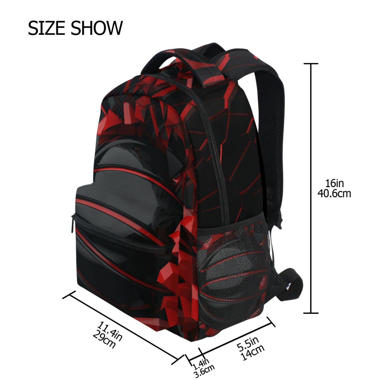 Red and Black Basketball Backpack for Boys & Girls - Durable School Bookbag for Kids, Elementary Students, Travel & Daypack - Perfect for School, Sports, and Outdoor Adventures