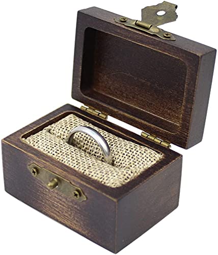 Handcrafted Rustic Wooden Engagement Ring Box - Solid Wood Proposal Wedding Ring Storage Case - Perfect for Proposals, Weddings & Anniversary Gifts
