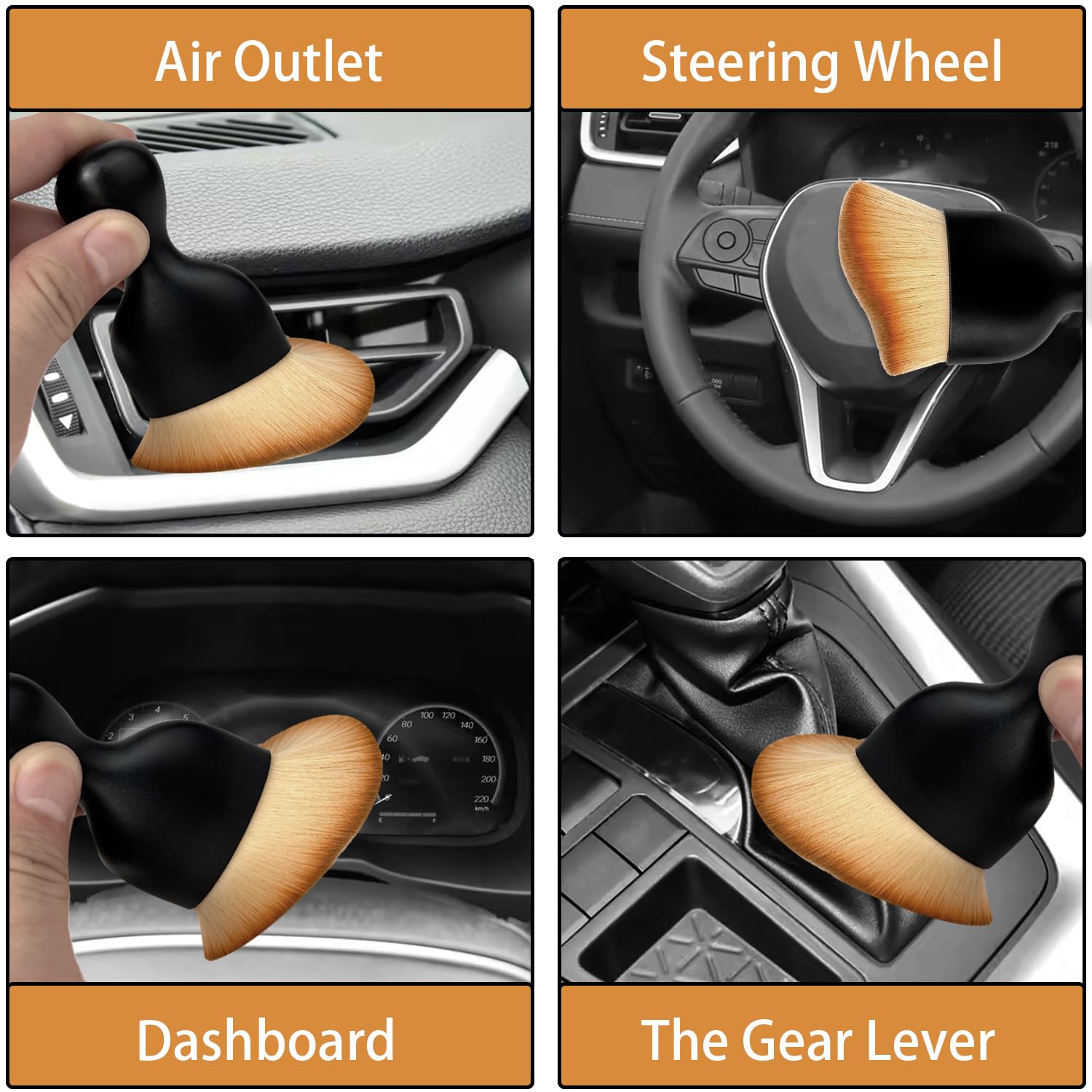 Premium Car Interior Dust Brush - Soft Bristle Auto Detailing Brush for AC Vents, Leather Seats & Electronics | Scratch-Free Cleaning Tool for Cars, Computers & Home Use | Essential Car Accessories & Cleaning Supplies