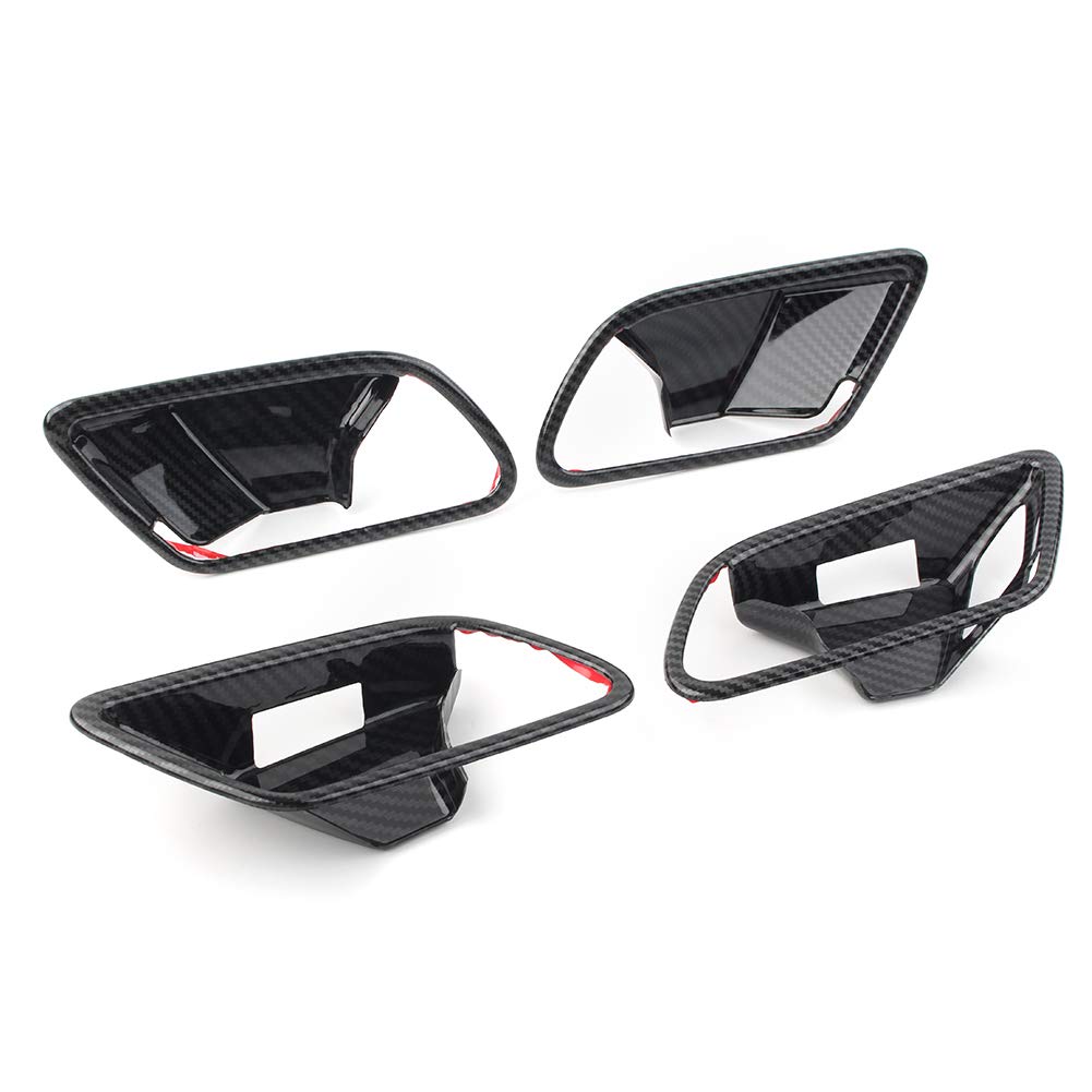 Carbon Fiber Look Door Pull Handle & Support Bracket for Mercedes-Benz A-Class W177 (2019) - Interior Door Panel Upgrade for Enhanced Grip & Luxury Style | Perfect for Car Enthusiasts & DIY Auto Modifications