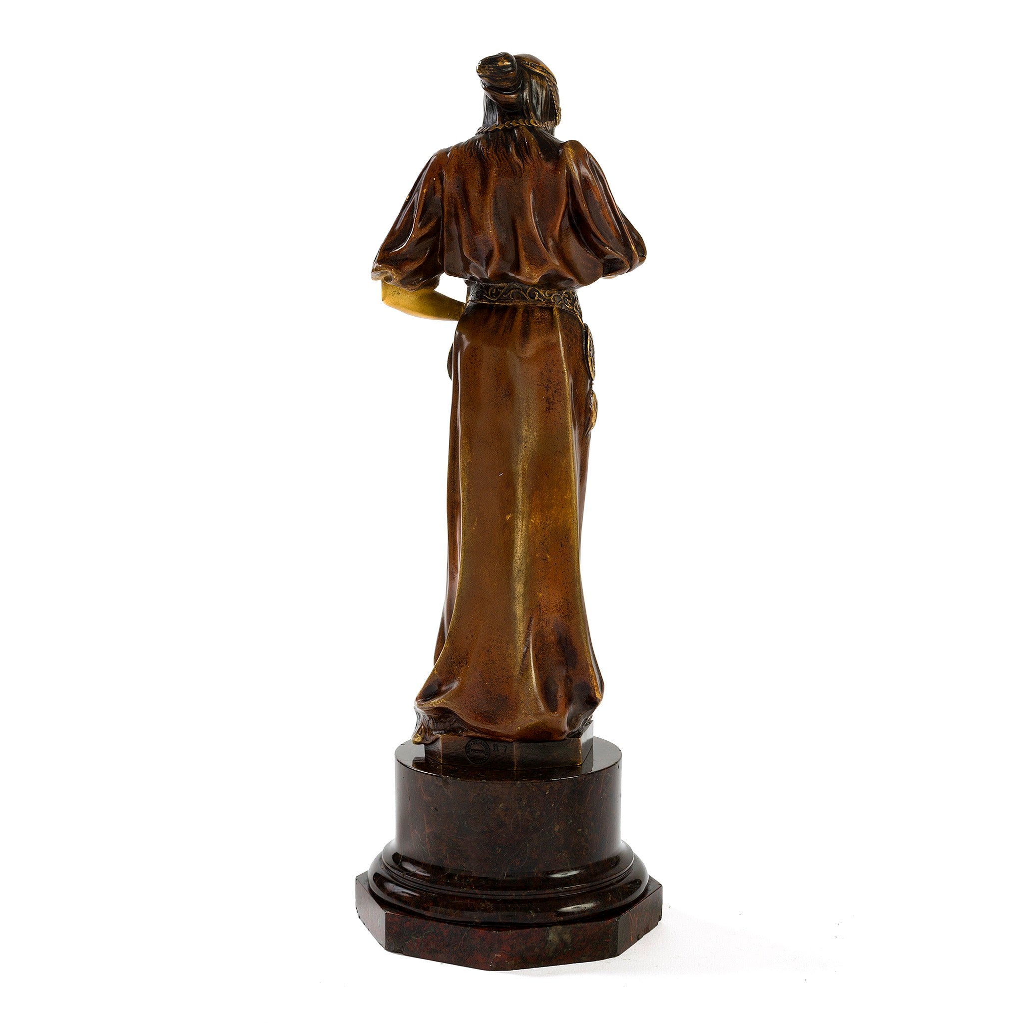 Antique Bronze Sculpture of Sarah Bernhardt as Princess Lointaine by Marius Mars Vallet - French Art Nouveau Statue for Home Decor & Theater Lovers