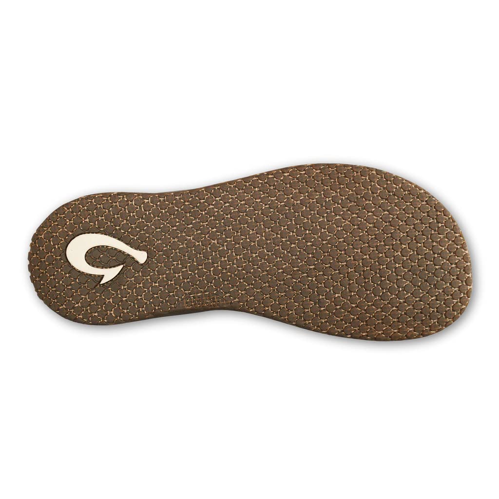 OLUKAI Paniolo Women's Beach Sandals - Distressed Full-Grain Leather Flip Flops with Wet Grip Soles & Compression Molded Footbed - Perfect for Beach, Pool, and Summer Vacation Wear
