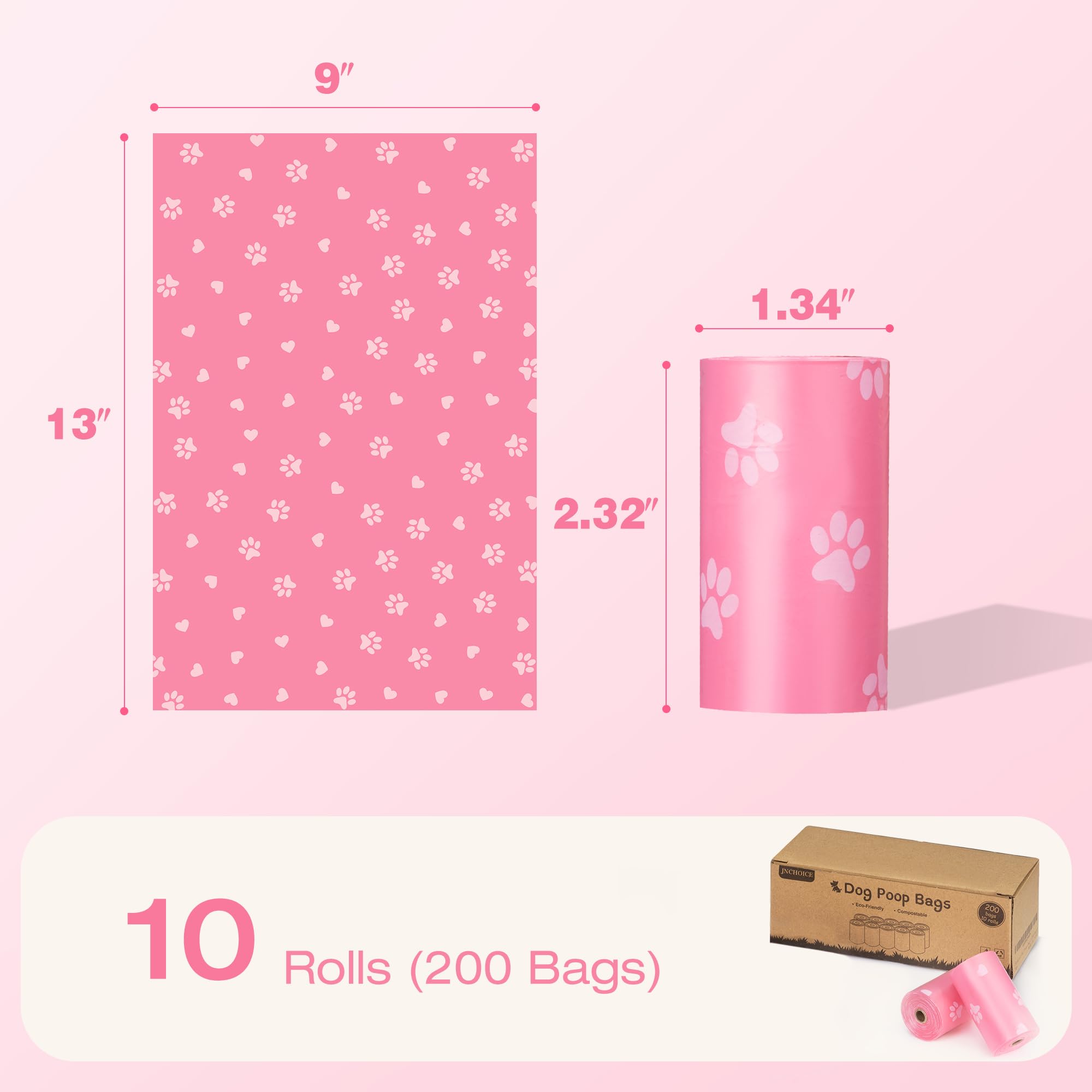 200 Counts Extra Thick Leak-Proof Dog Poop Bags | Durable Pet Waste Bags for Dog Walking, Cat Litter & Outdoor Cleanup | Eco-Friendly Waste Disposal Solution for Parks, Yards & Travel