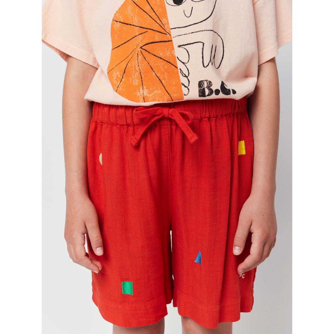 Bobo Choses Geometric Print Woven Bermuda Shorts for Women - Stylish Summer Casual Wear for Beach, Vacation & Everyday Outfits