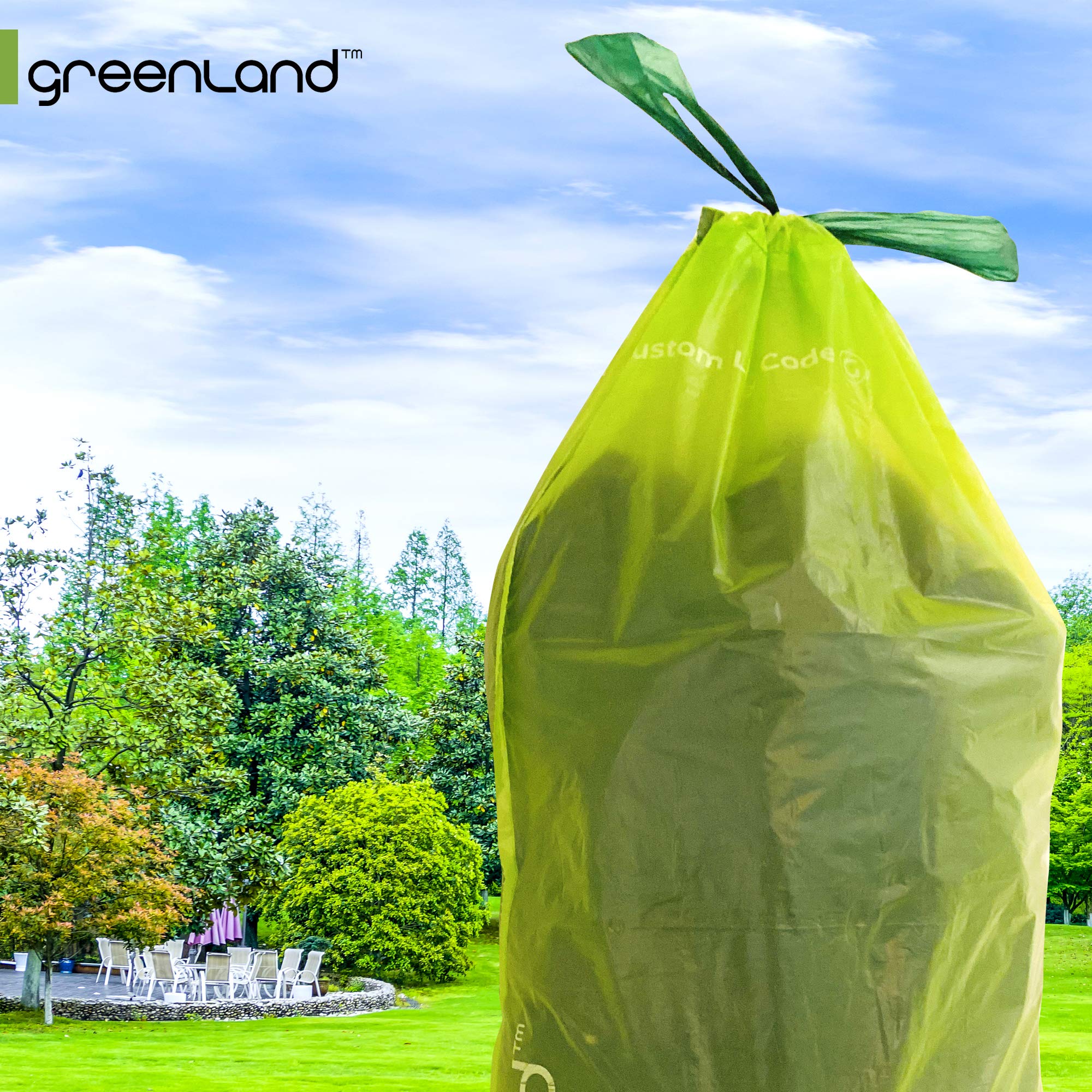 Greenland Biodegradable 60 Extra-Strong Trash Bags - 13-16 Gallon Heavy Duty Compostable Garbage Bags for Simplehuman P Code | Eco-Friendly Kitchen, Bathroom & Office Waste Disposal