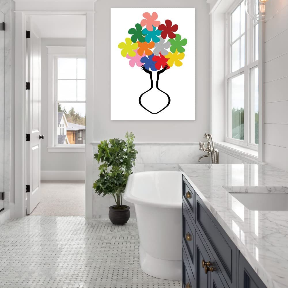 Hand-Painted Floral Fine Art Canvas Wall Decor - Premium Gallery-Wrapped Ready-to-Hang Painting (35
