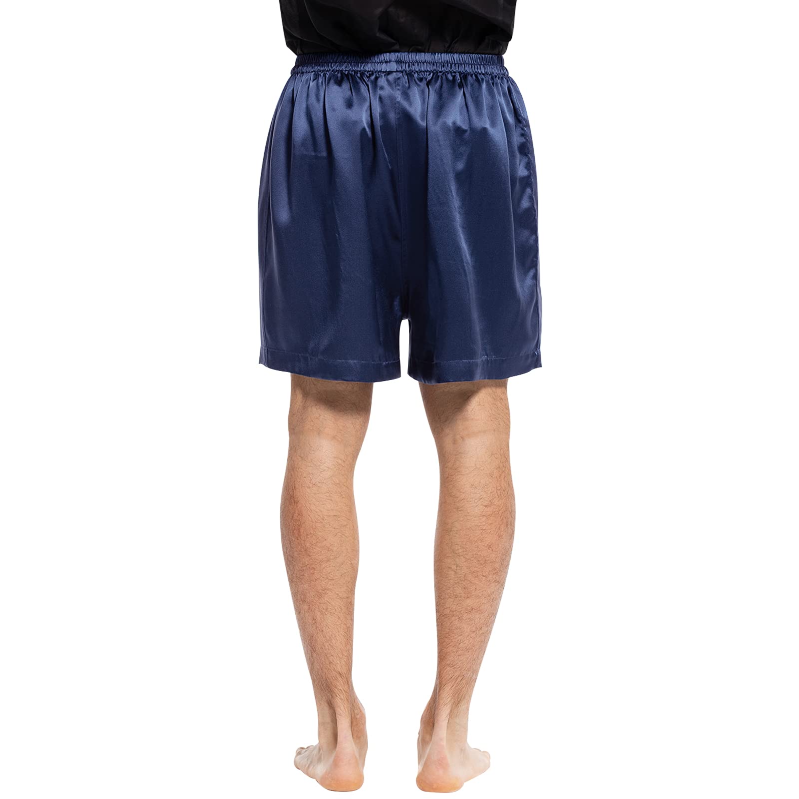 COLD POSH Men's Silk Boxer Shorts - 100% Pure Mulberry Silk, 19mm, Soft & Breathable - Luxury Lightweight Underwear for Sleep, Lounge & Everyday Wear - 2 Pack (Black + Navy, XL) - Perfect for Father, Husband & Son - Ideal for Home, Travel & Relaxation