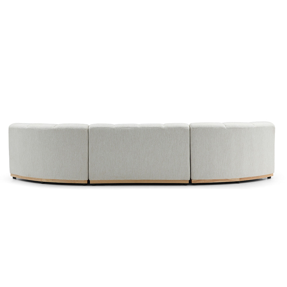 5-6 Seater Modular Sofa Set in Warm White - Modern L-Shaped Sectional Couch for Living Room, Family Room & Lounge Areas