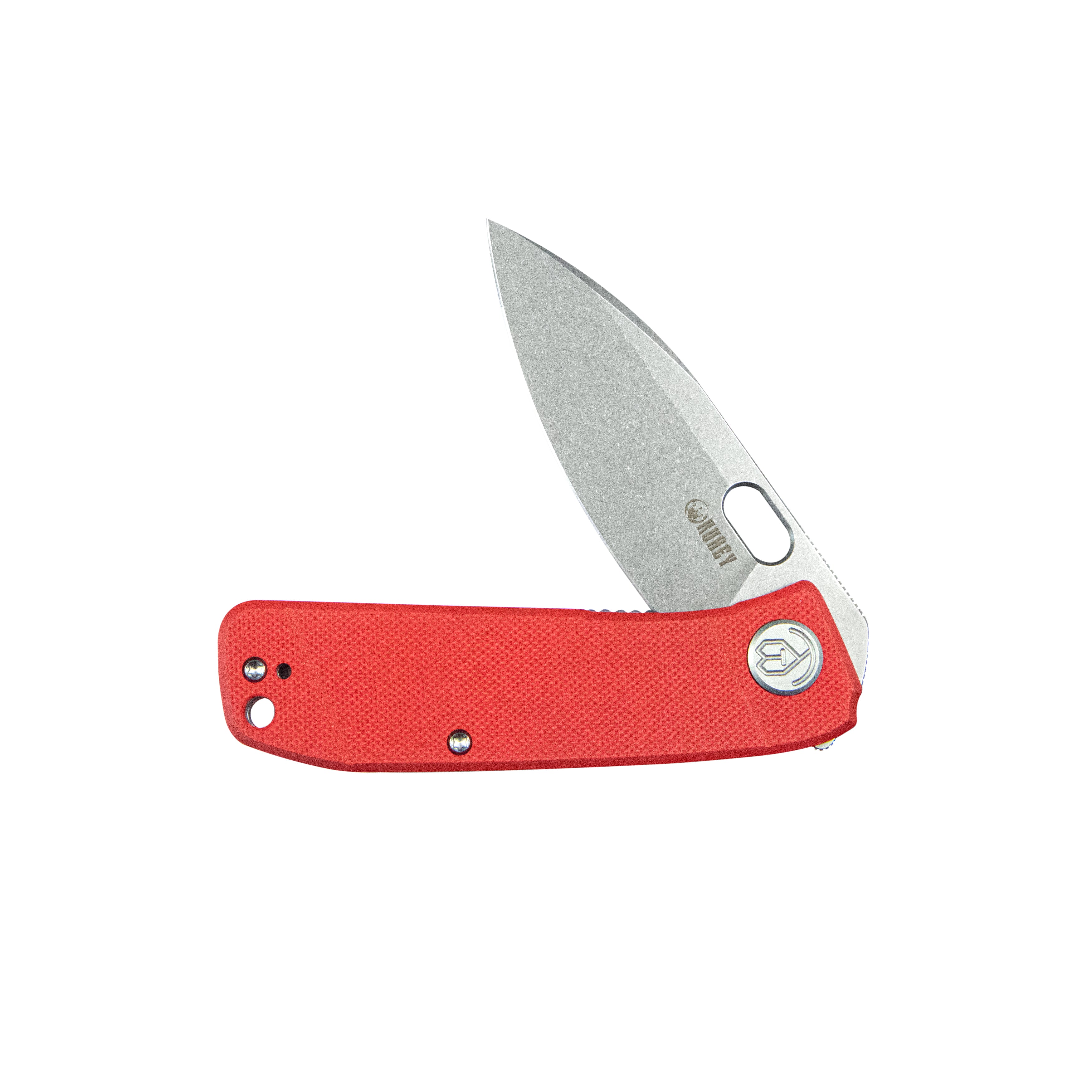 Kubey Hyde Liner Lock Folding Knife - Red G10 Handle, 2.95