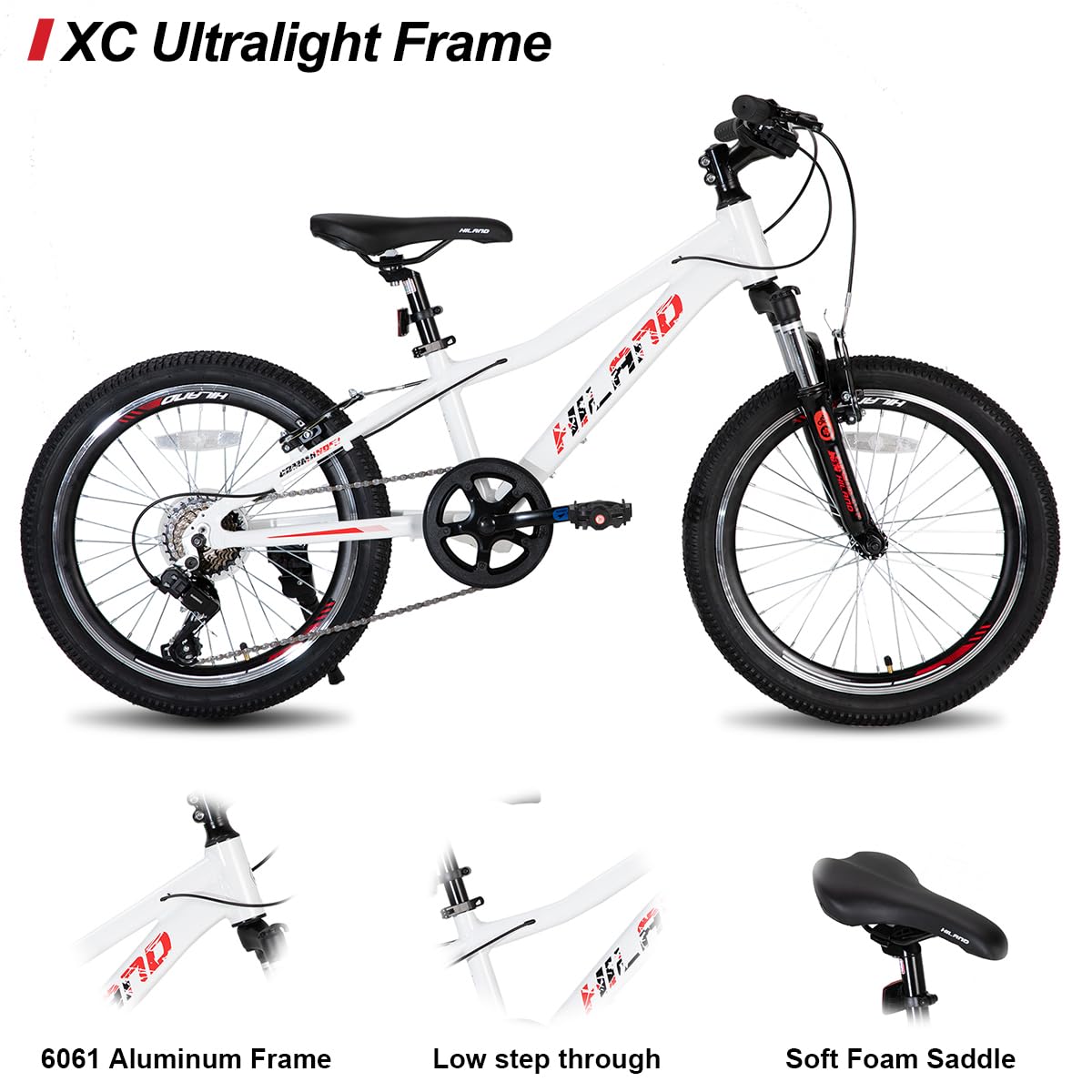 HILAND 20 26 27.5 Inch Women's Mountain Bike - 7/21 Speed, Aluminum Frame, Lock-Out Suspension Fork - Perfect for Trail Riding, Commuting & Outdoor Adventures