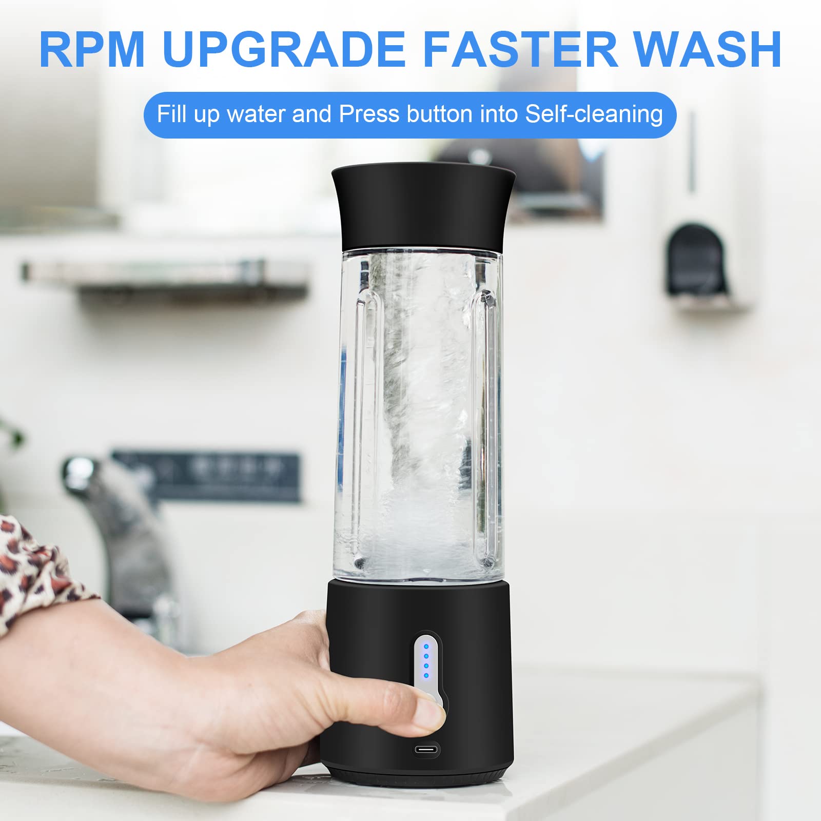 Portable Personal Blender - 17Oz USB Rechargeable Travel Blender with Leak-Proof Lid, BPA-Free Cordless Smoothie Maker for Shakes, Protein Drinks & Juices - Perfect for Gym, Outdoor Adventures, Camping & Office Use