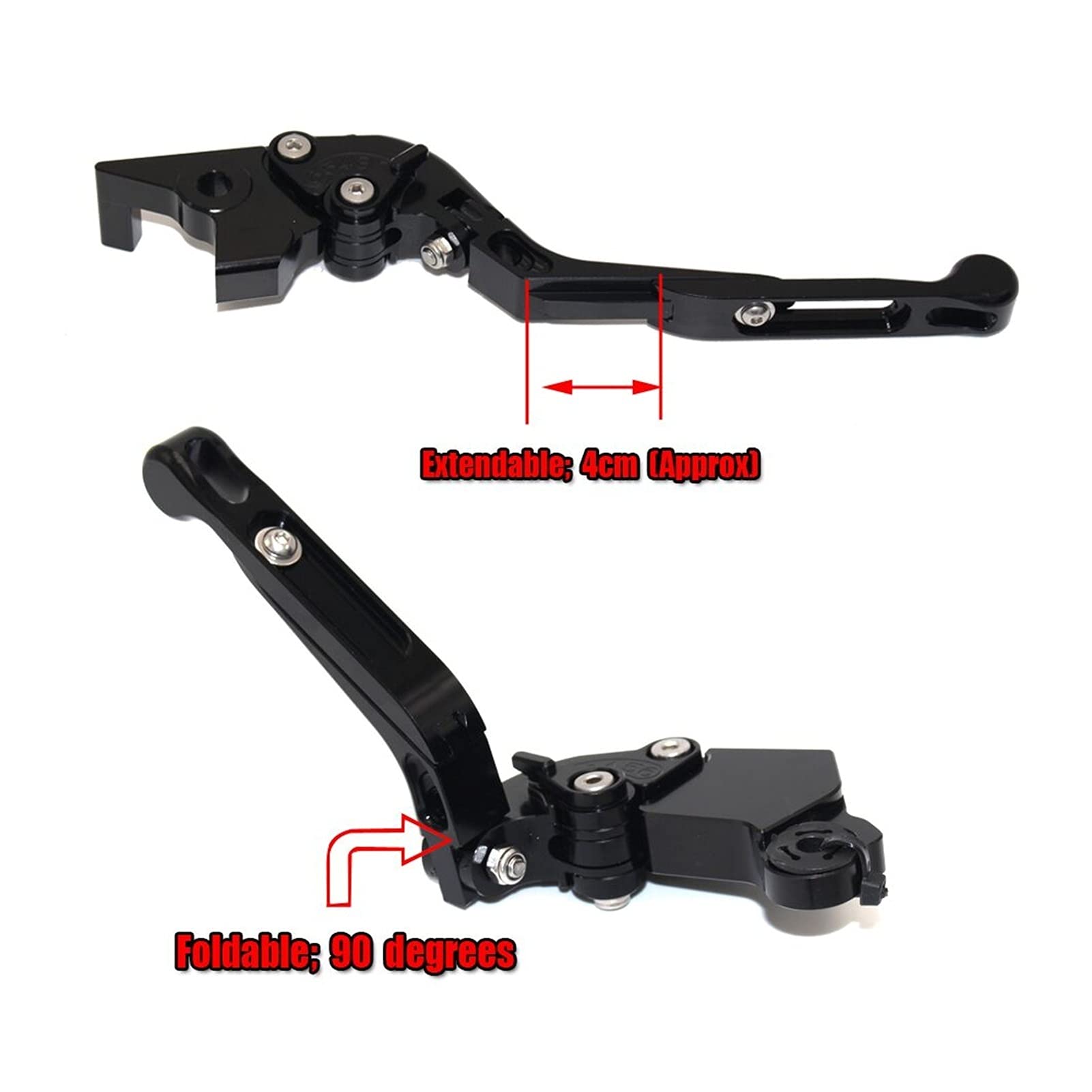 CNC Folding Extendable Motorcycle Brake & Clutch Lever Set - Compatible with Yamaha XJ 900 S Diversion (1995-2003) & XJ 600 S Diversion (1992-2003) - Adjustable CNC Machined Aluminum Levers for Comfortable Riding & Easy Installation - Perfect for Street Bikes, Commuting & Long Distance Touring