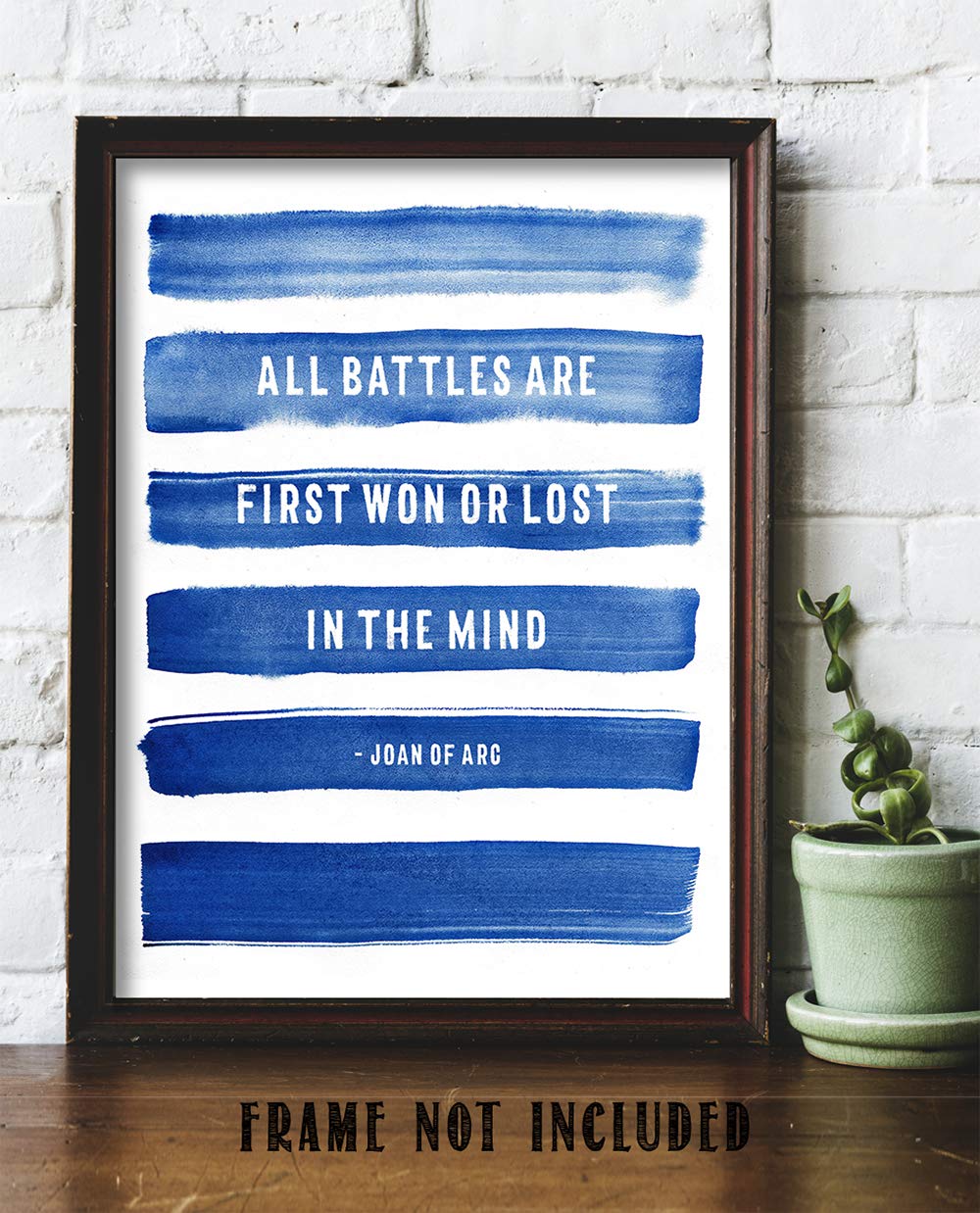 TJ Originals - Joan of Arc Christian Bible Quote Wall Art Print 11x14, Inspirational Scripture Decor for Home & Office, Motivational Gift for Family & Friends (Blue Stripes) | Perfect for Living Room, Bedroom & Faith-Based Spaces