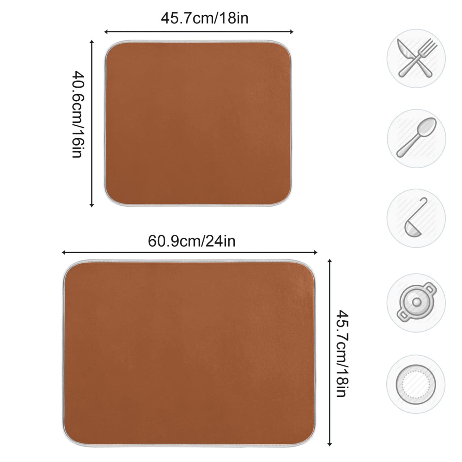 **XL Terracotta Dish Drying Mat – 16x18 Inch Heat-Resistant Microfiber Kitchen Counter Drainer Pad | Perfect for Drying Dishes, Utensils & Cookware | Stylish & Functional Kitchen Decor**    *(Use Case: Ideal for kitchens, countertops, or near sinks to protect surfaces while drying dishes, cups, and cookware. Adds rustic charm to modern or farmhouse-style decor.)*