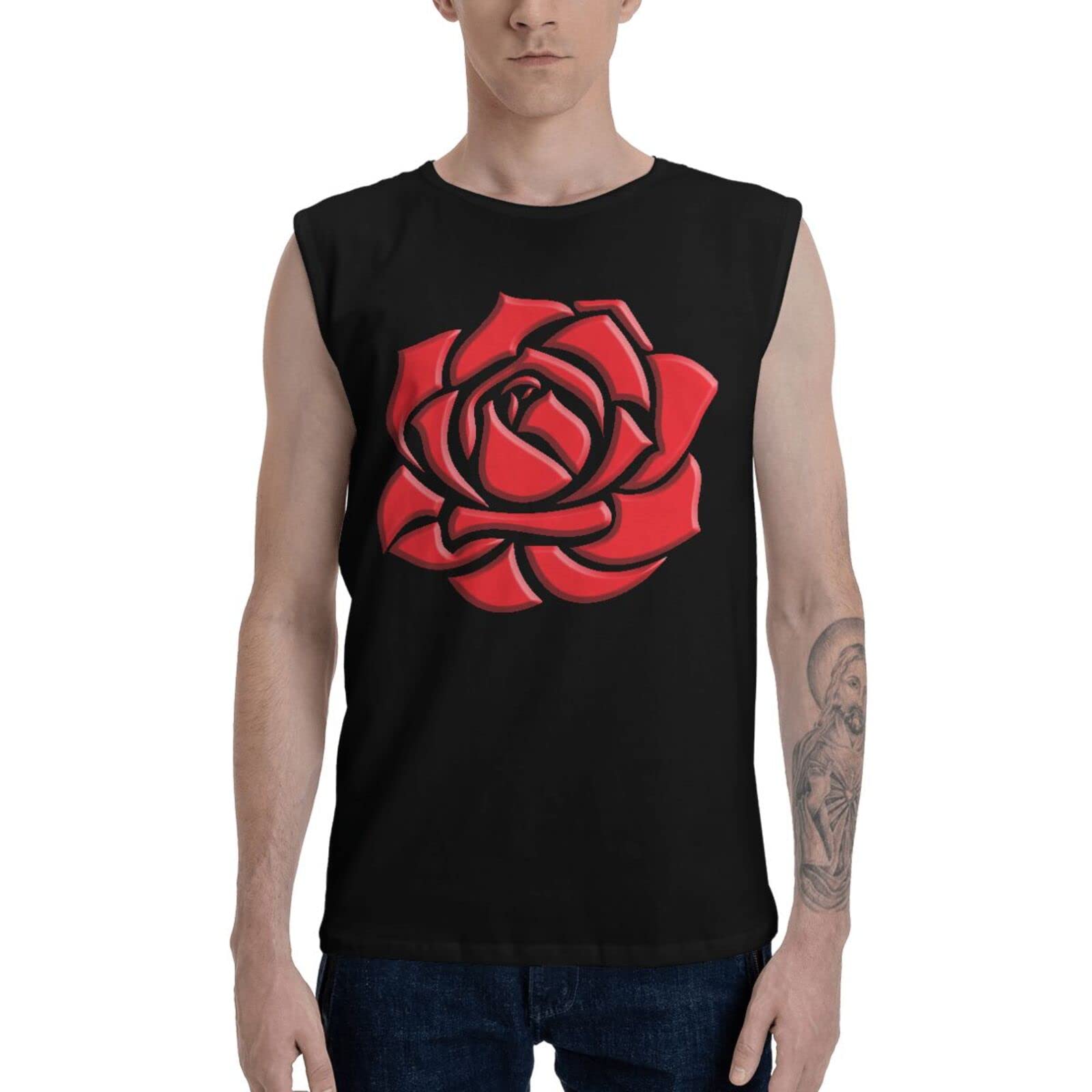 Printed Rose Tank Tops for Women - Gym Workout & Casual Sleeveless Exercise Shirts - Perfect for Yoga, Running & Summer Outfits