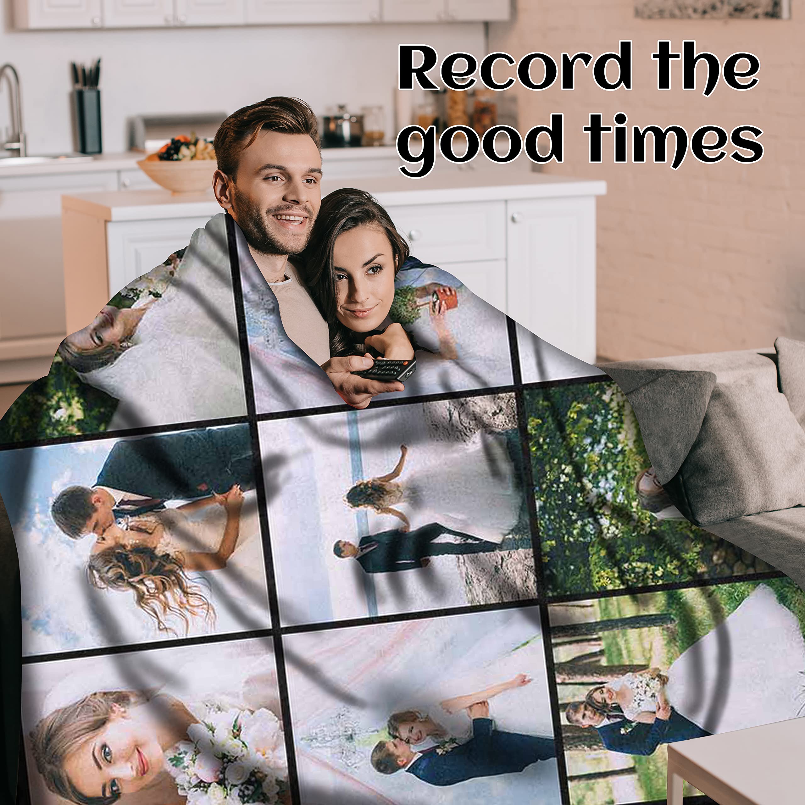 Custom Photo Blanket with Family Pictures - Personalized Fleece Throw Blanket 30x40 - Made in USA - Perfect Gift for Grandma, Grandpa & Mom - Cozy Home Decor for Living Room, Bed & Couch