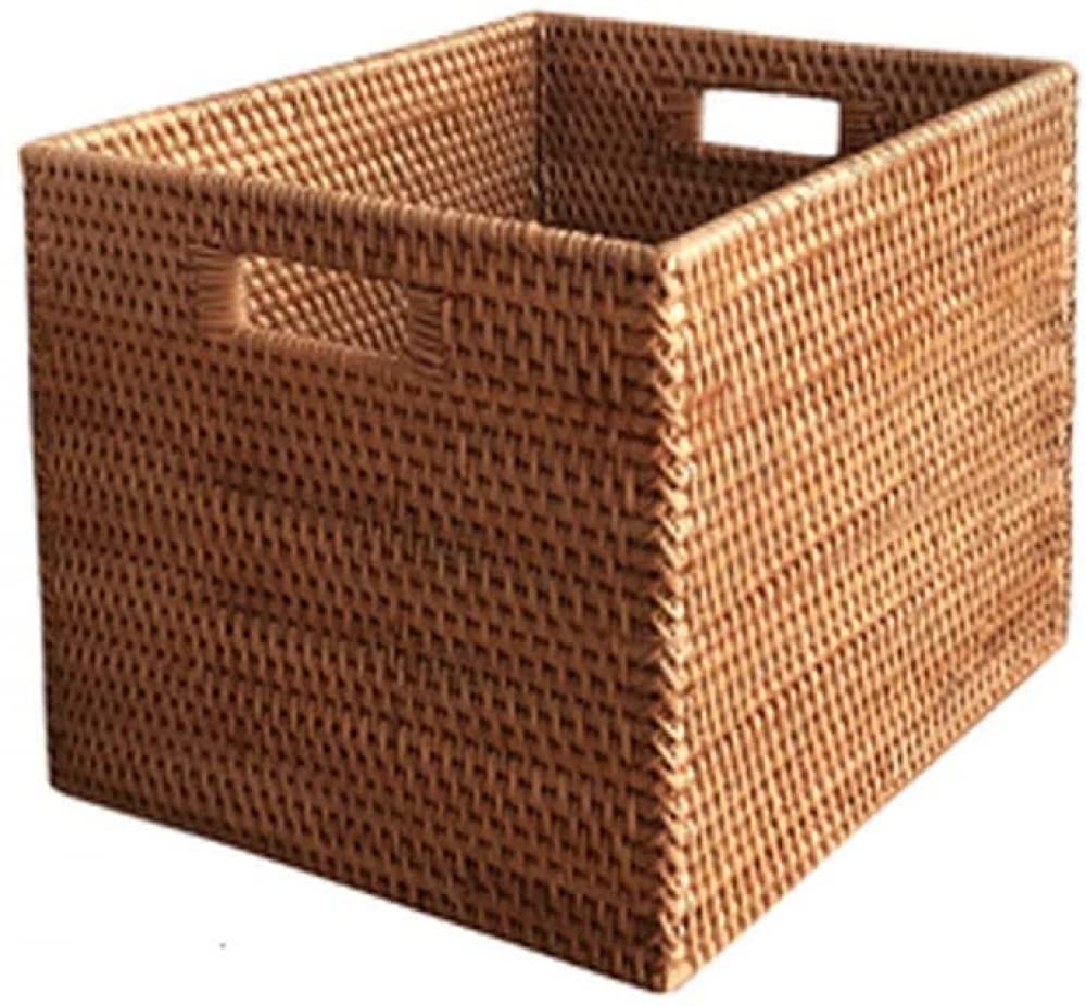 Handmade Rattan Storage Basket - Medium Size Right Angle Organizer for Keys, Remotes & Essentials | Stackable Natural Woven Container for Living Room, Bedroom & Bathroom Organization