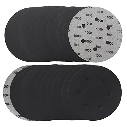 6 Inch Hook and Loop Sanding Discs - 25Pcs Wet Dry Sandpaper Set, 1000 Grit Silicon Carbide Heavy Duty Round Sanding Pads for Orbital Sander, Grinder & Polishing - Perfect for Woodworking, Metal Finishing & Auto Body Repair by MAXMAN