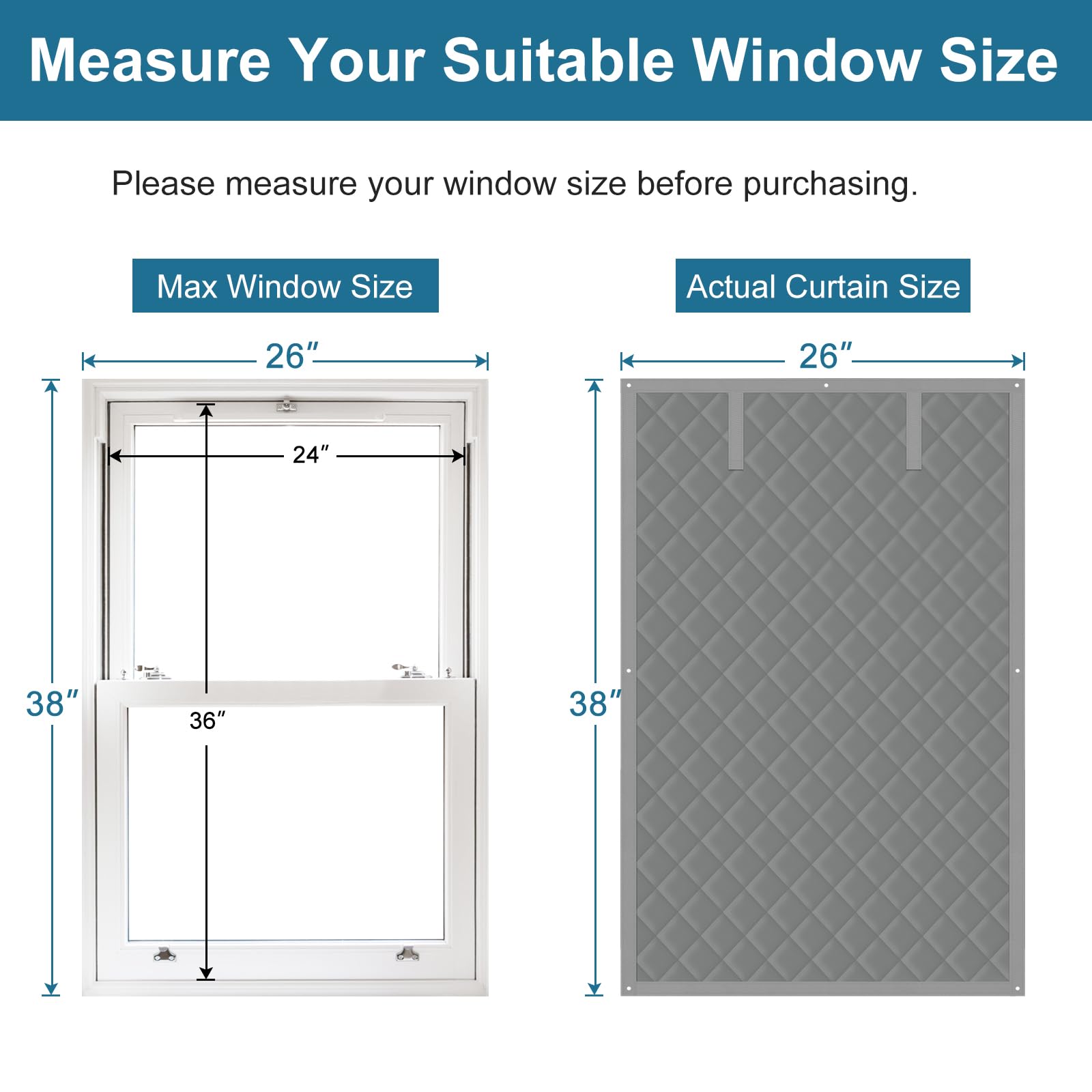 Thermal Window Insulation Kit 26x38 Inch - Winter Warmth for 24x36 Windows