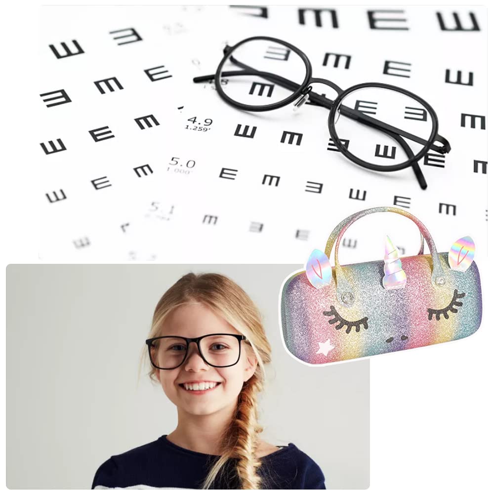 Cute Unicorn Glasses Case for Girls - Portable Eyeglasses Storage Box with Creative Design, Durable Spectacle Holder for School, Travel & Daily Use