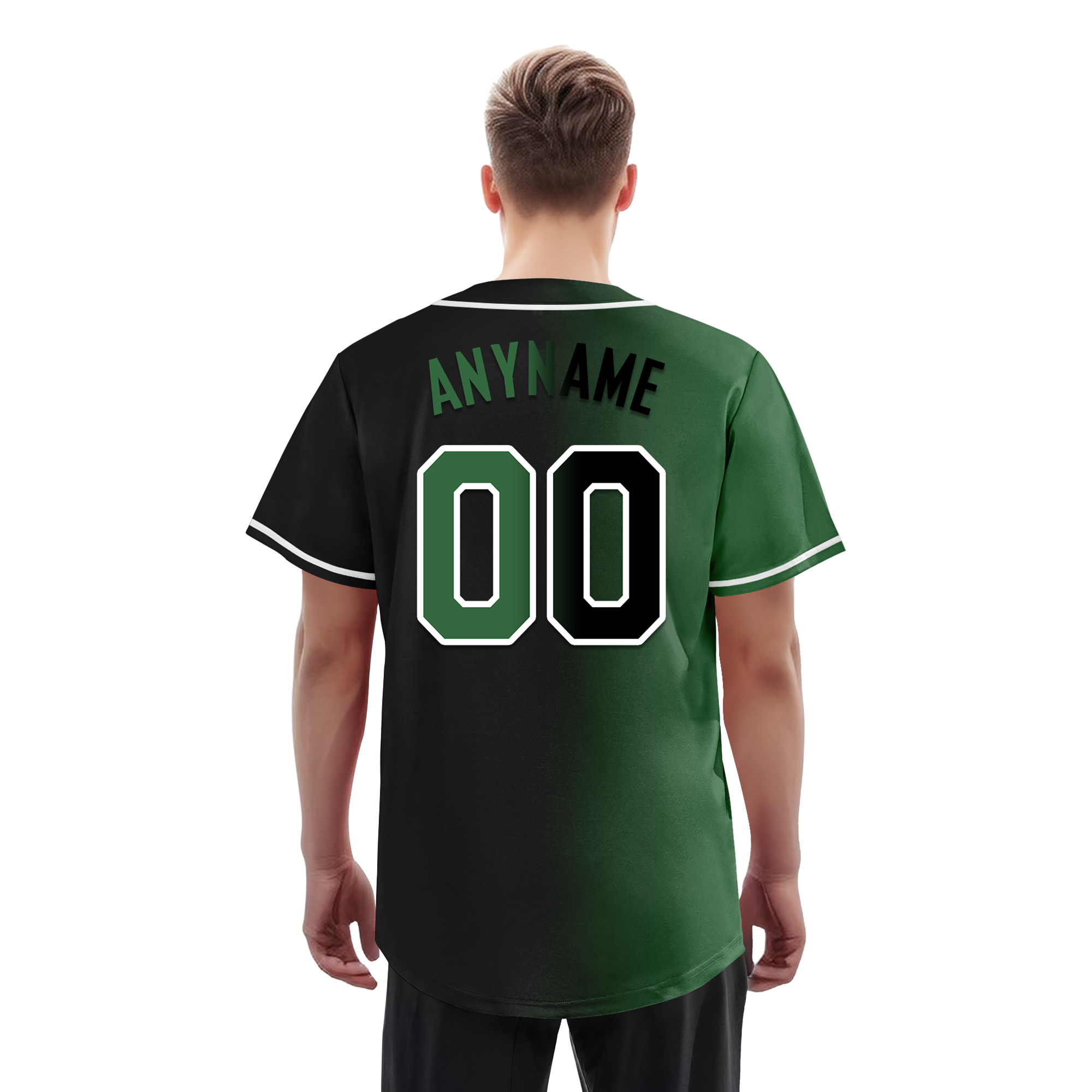 Custom Green Black Gradient Personalized Baseball Jersey - Authentic Fashion Sports Apparel BSBJ01 D0a707c - Perfect for Baseball Games, Team Uniforms & Fan Gear