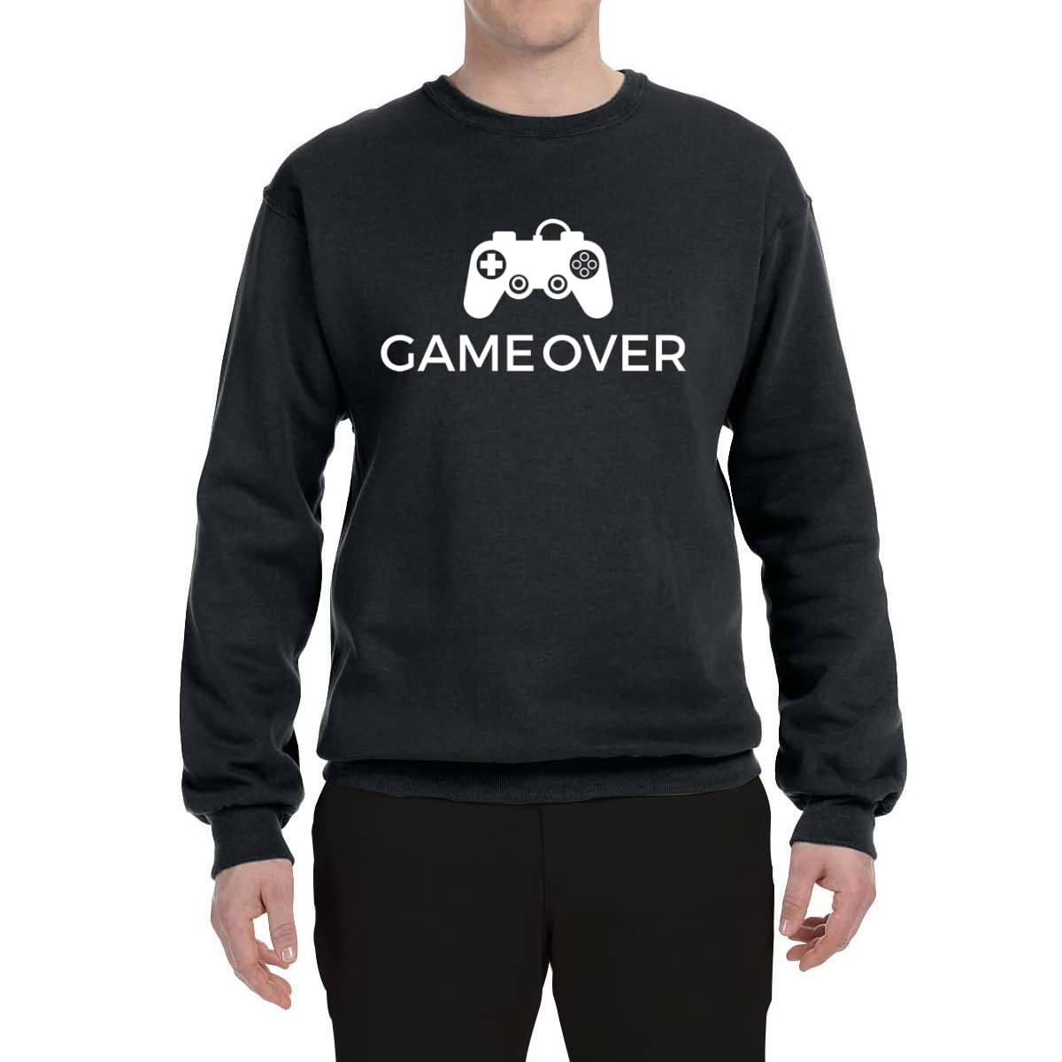 Wild Bobby Video Game Controller Graphic Sweatshirt - 'Game Over Nerdy' Unisex Crewneck Pullover | Perfect for Gamers, Cosplay & Casual Wear