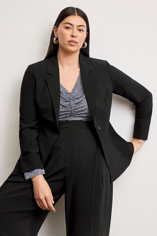 Rina Sculptural High-Waisted Pants - OrigamiTech Pleated Trousers in Black for Women | Office Wear & Evening Outfits