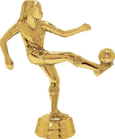 Custom Engraved Red Stars Soccer Air Kick Female Trophy Award - Personalized Soccer Trophies for Women's Teams, Tournaments & Achievements | Perfect for Awards Ceremonies, Sports Banquets & Player Recognition