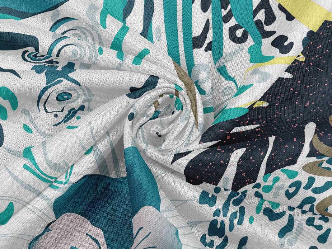 oneOone Rayon Black Fabric with Printed Leaves - 56 Inch Wide Sewing Material for DIY Clothing, Dresses & Home Decor | Premium Fabric by The Yard for Crafting & Fashion Projects