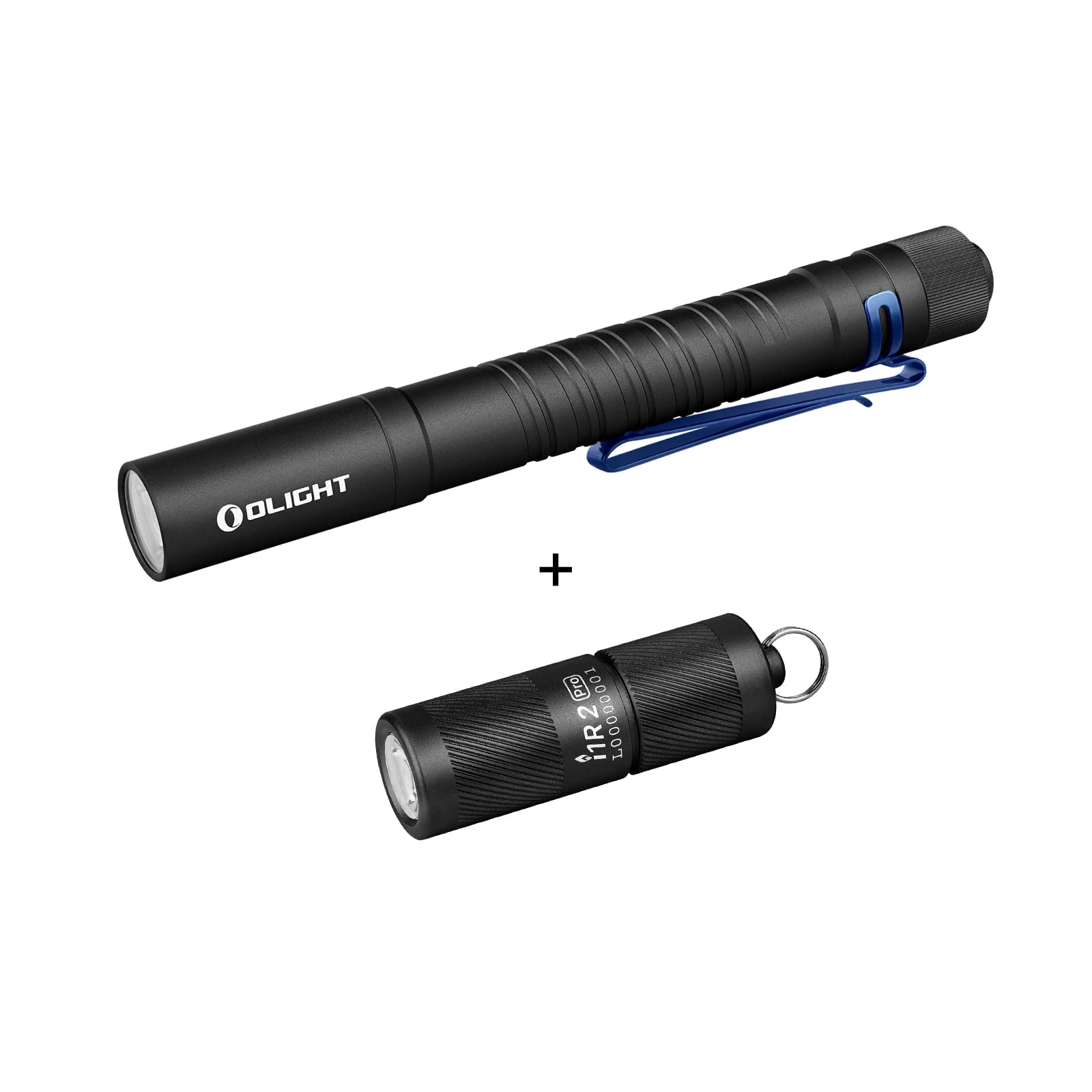 Olight I1R 2 Pro Eos 180 Lumens Rechargeable Keychain Flashlight & I5T Plus 550 Lumens EDC Flashlight Bundle - Compact, Bright LED Torch for Camping, Hiking, Emergency, Home Use