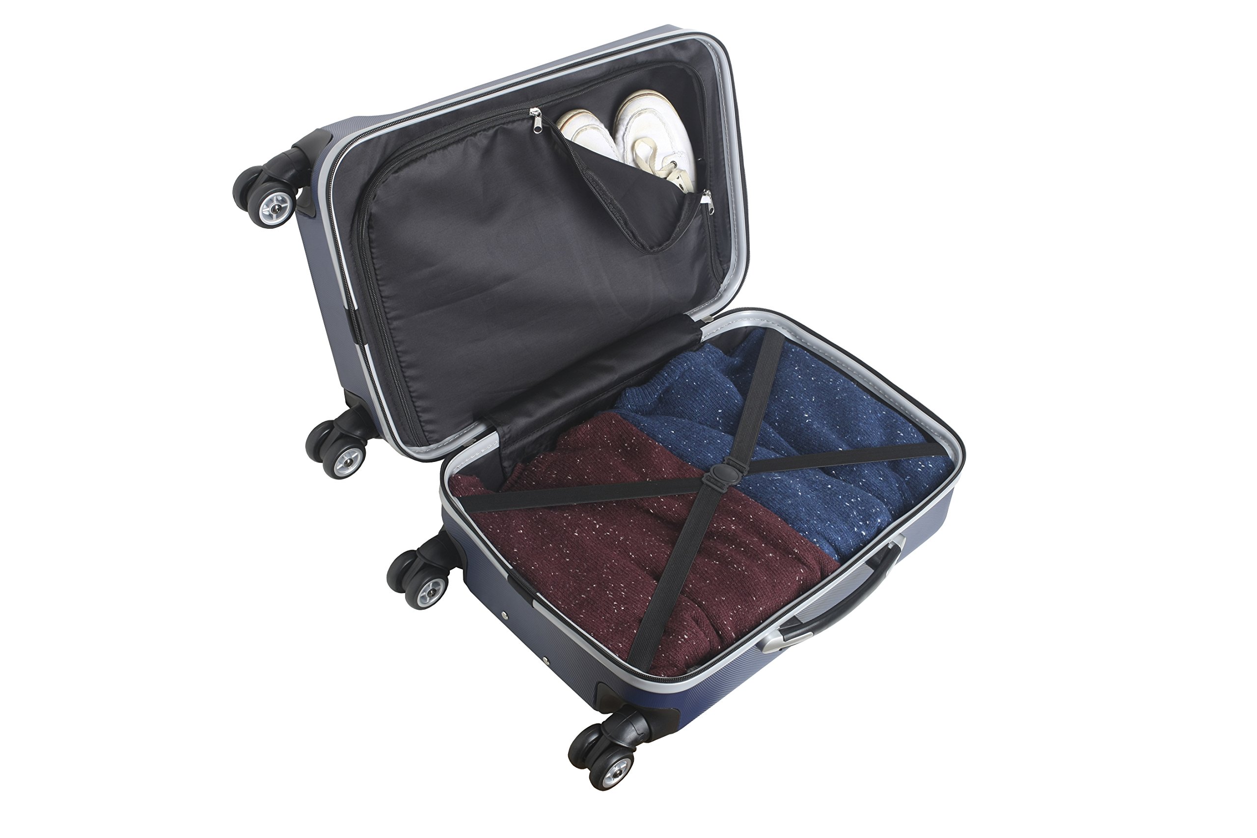 Denco NCAA Pittsburgh Panthers 20-Inch Carry-On Hardcase Spinner Luggage with 360° Wheels - Navy Blue - Perfect for College Travel, Weekend Trips & Airplane Use