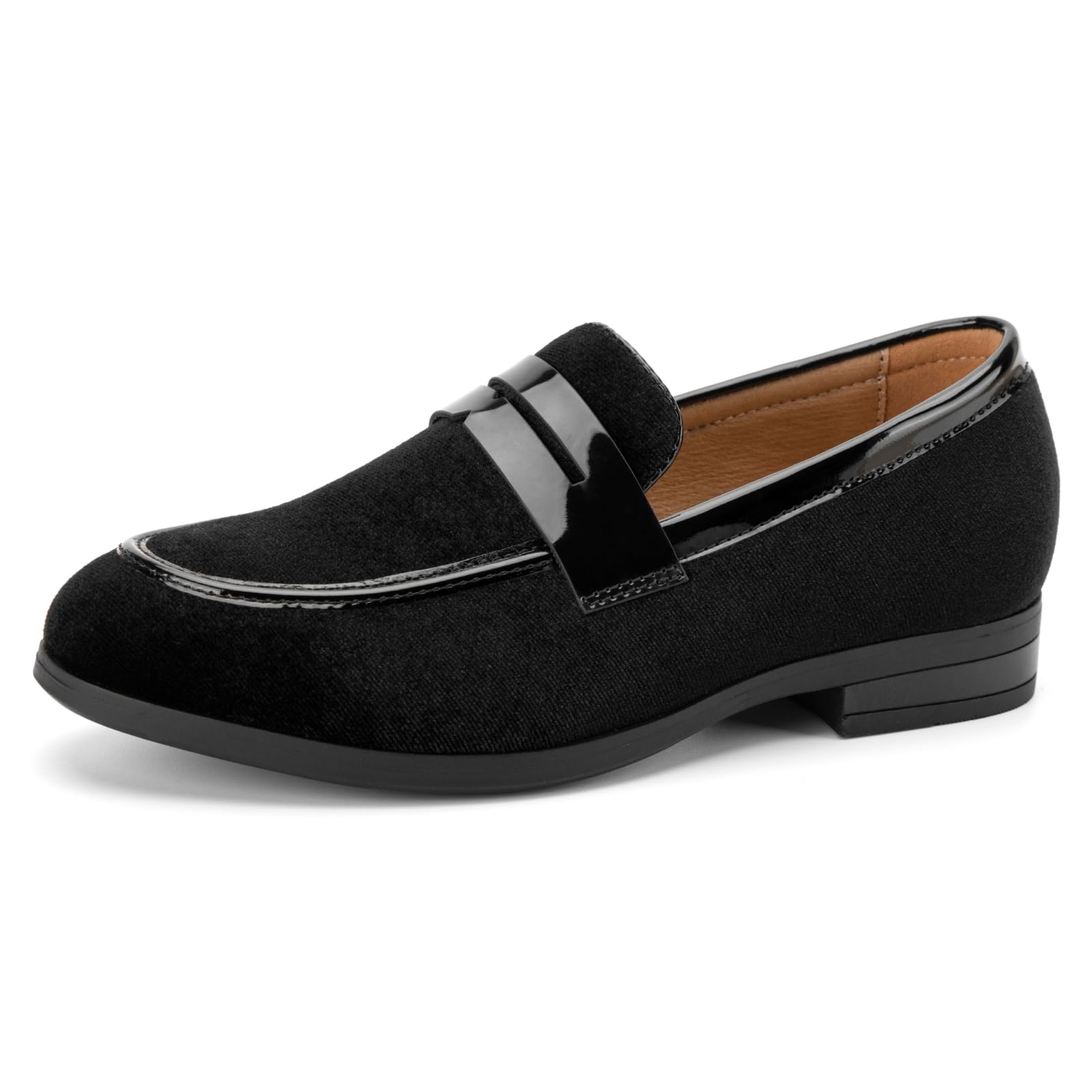 JITAI Velvet Boys Dress Shoes - Slip-On Loafers for Weddings, Parties & Formal Occasions - Comfortable Kids Dress Shoes for Special Events