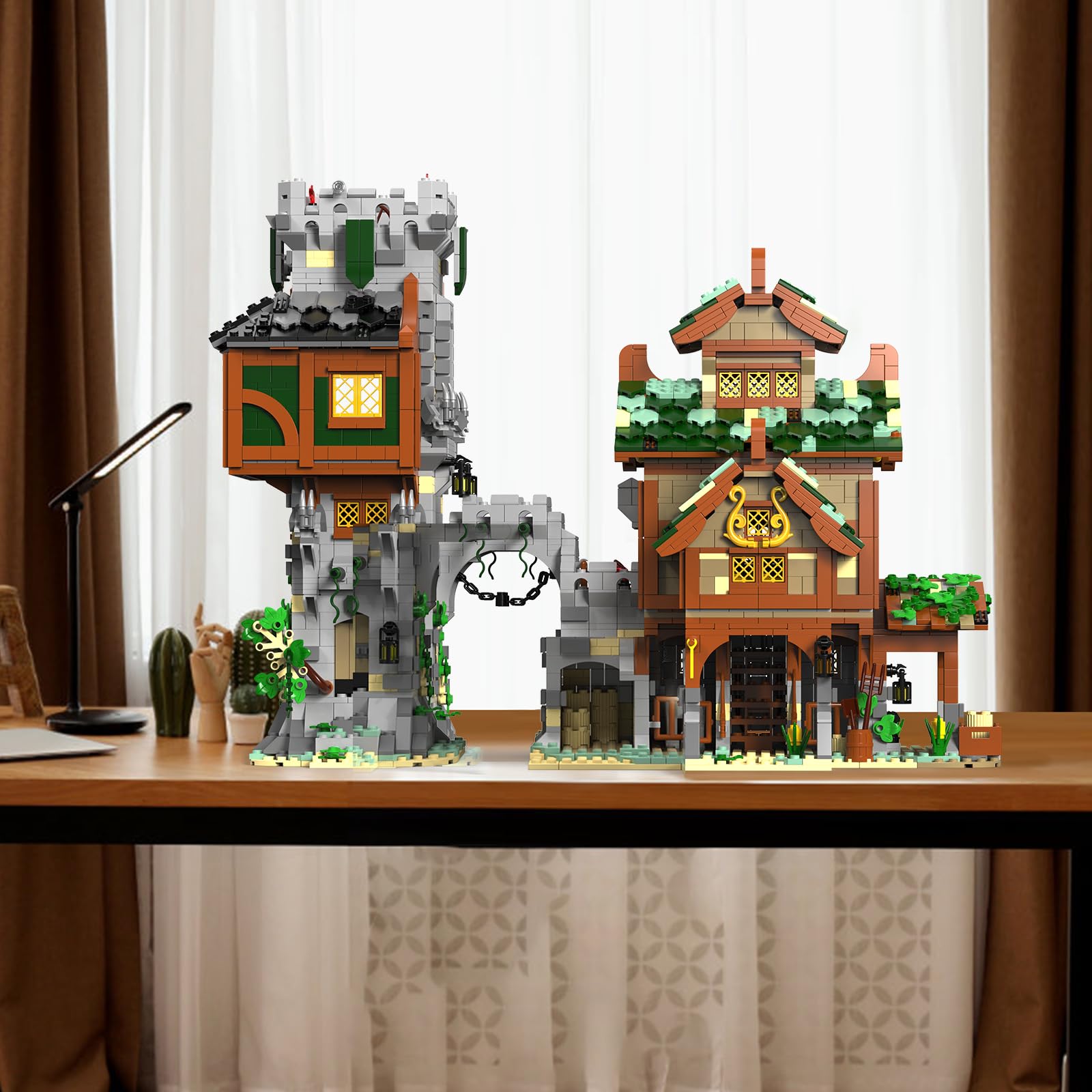 JMBricklayer Medieval Stables & Guard Tower Building Set - 30107 Pieces, Modular Castle Display for Adults & Teens 14+, Creative Gift for Collectors & DIY Enthusiasts | Perfect for Home Decor, Medieval-Themed Displays & Educational STEM Activities