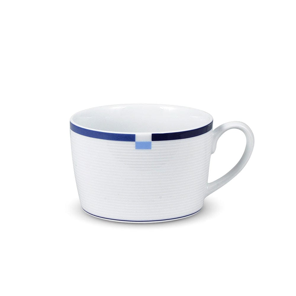 Jet Set Blue Porcelain Tea Cups and Saucers Set of 4 - Elegant Tea Party & Afternoon Tea Set for Home, Office, and Gifts