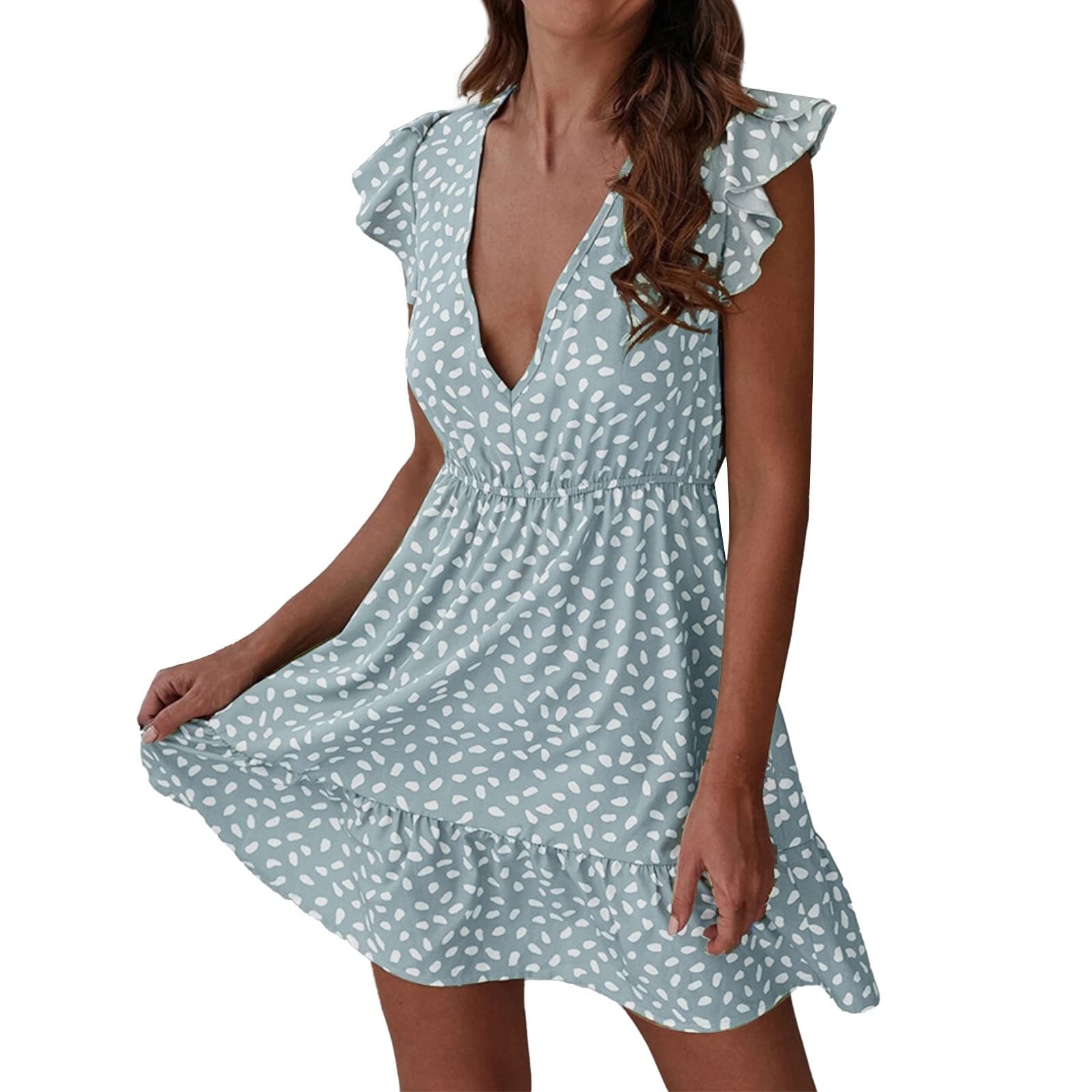 Plus Size Boho Floral Smocked Dress for Women - Casual Summer Beach Sun Dress with Puff Sleeves | Perfect for Vacations, Outdoor Parties & Date Nights