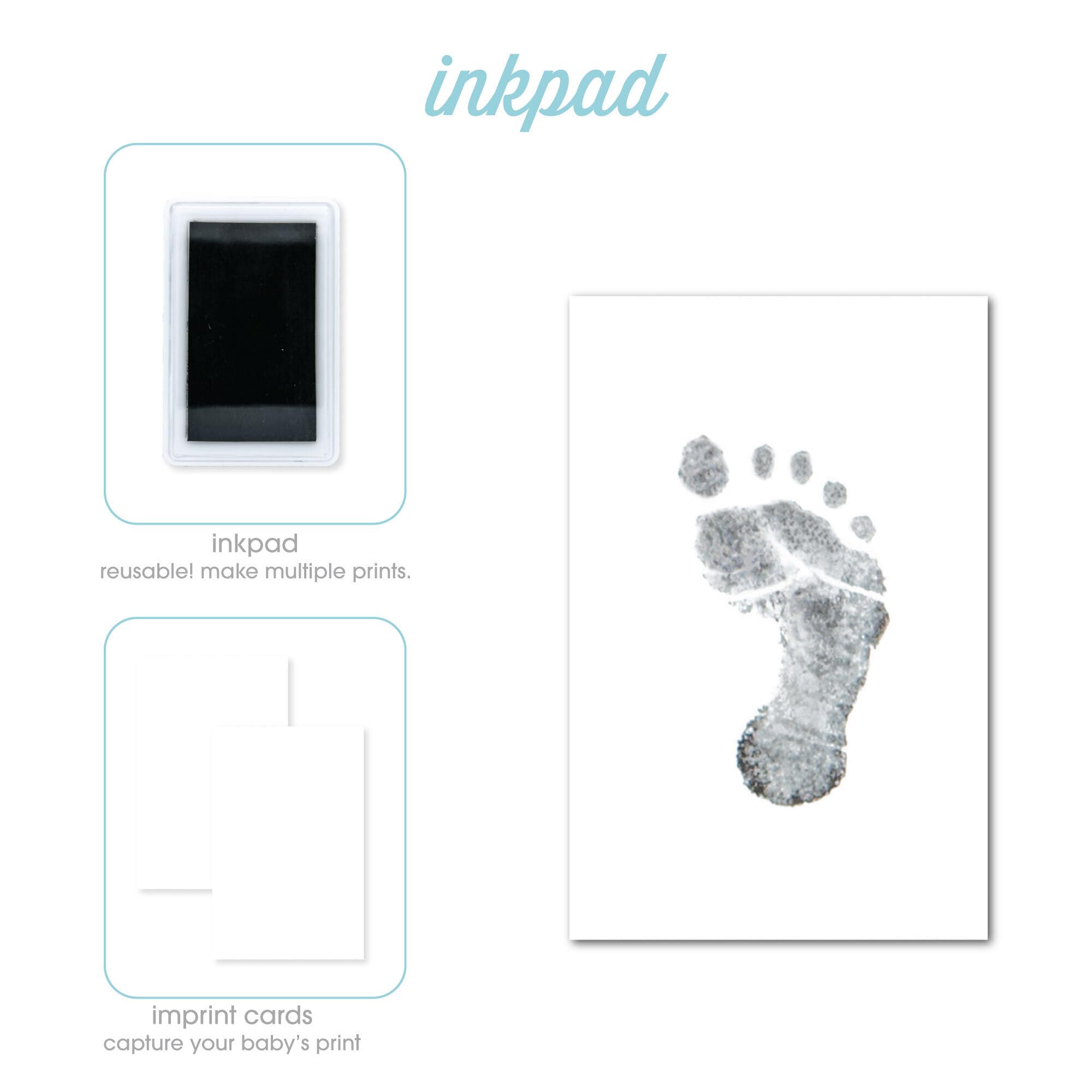 Kate & Milo Rustic Baby Footprint Photo Frame and Ink Kit - Handcrafted Wood Keepsake for Newborn Memories, Woodland Nursery Décor, Rustic Picture Frames for Baby Shower Gifts & Nursery Wall Art - Perfect for First Birthday, Christening, and Family Photo Displays