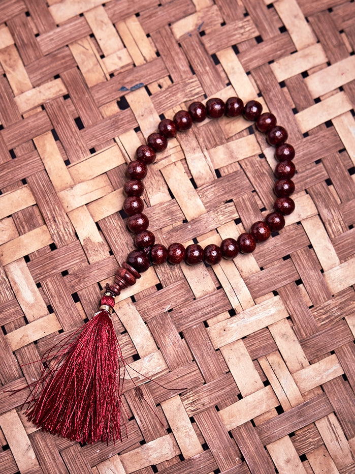 Yogamatters Rosewood Mala Beads Bracelet for Meditation, Yoga & Mindfulness Practice - Handmade Buddhist Prayer Beads for Stress Relief & Spiritual Healing