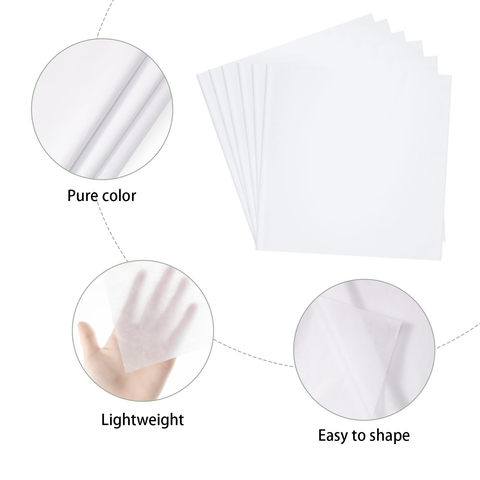 Premium White Tissue Paper for Gift Wrapping - 270 Sheets 20x20 Inches Bulk Pack - Eco-Friendly Wrapping Paper for Birthday, Wedding, Christmas, Mother's Day Gifts - Perfect for DIY Crafts, Party Decorations and Elegant Present Packaging