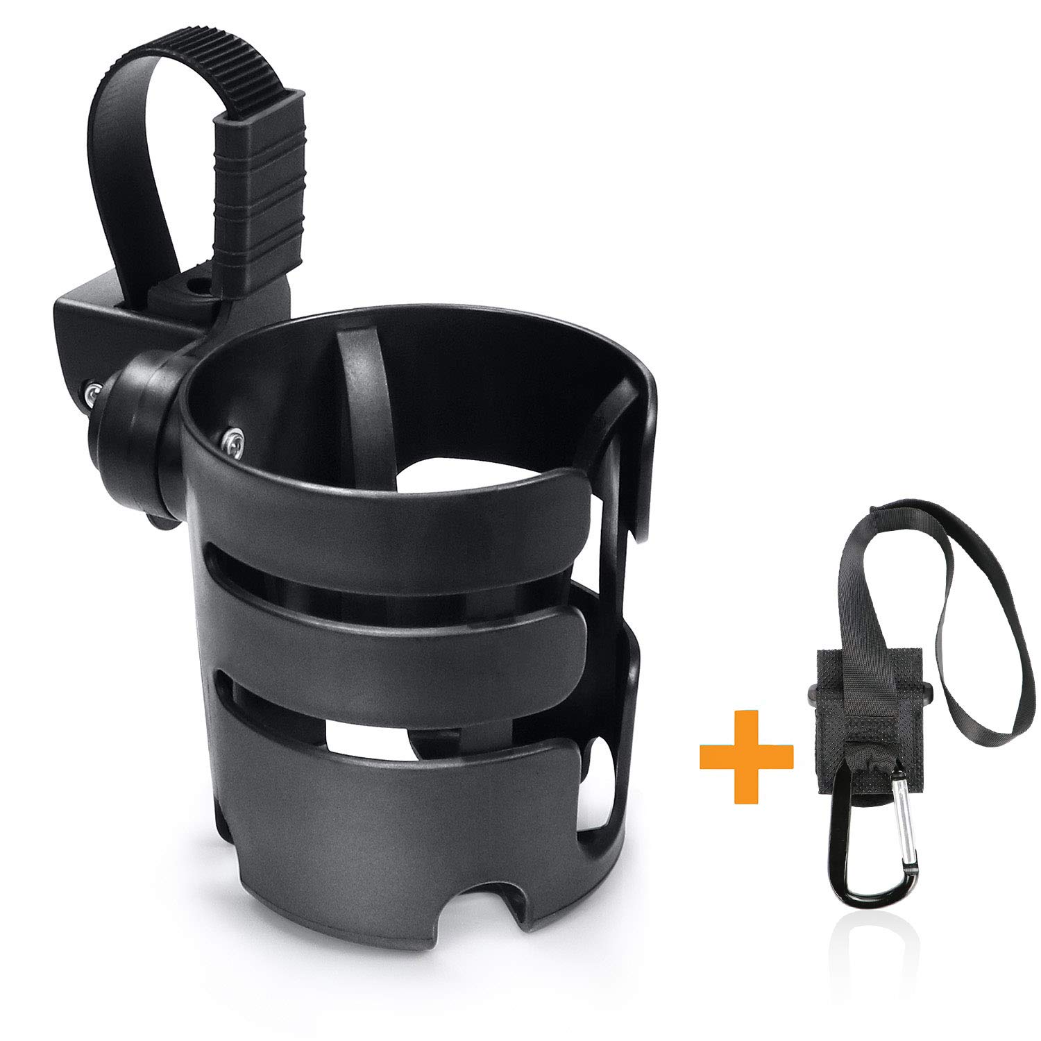 Universal Stroller Cup Holder - Adjustable Pram Drink Holder for Coffee, Bottles & Snacks - Perfect for Baby Strollers, Shopping Carts & Wheelchairs - Durable Stroller Accessories for Parents On-The-Go