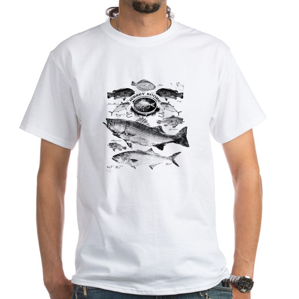 Jersey Shore White Cotton T-Shirt for Men & Women - Soft Breathable Tee for Casual Wear, Beach Outings & Summer Vacations