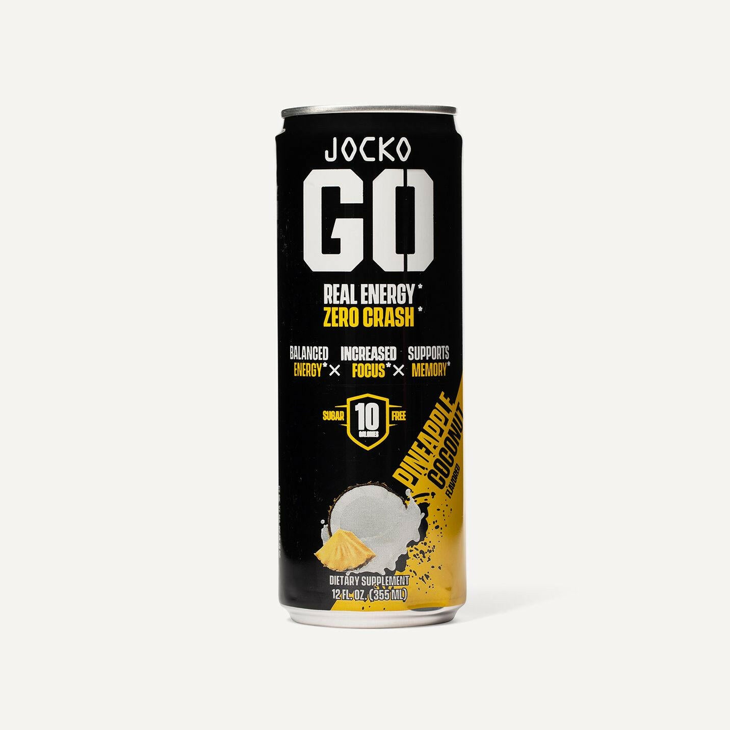 JOCKO GO Energy Drink - 12 Pack | Sugar-Free Pre Workout & Post Workout Supplement | Boost Energy & Focus for Gym, Running & Fitness