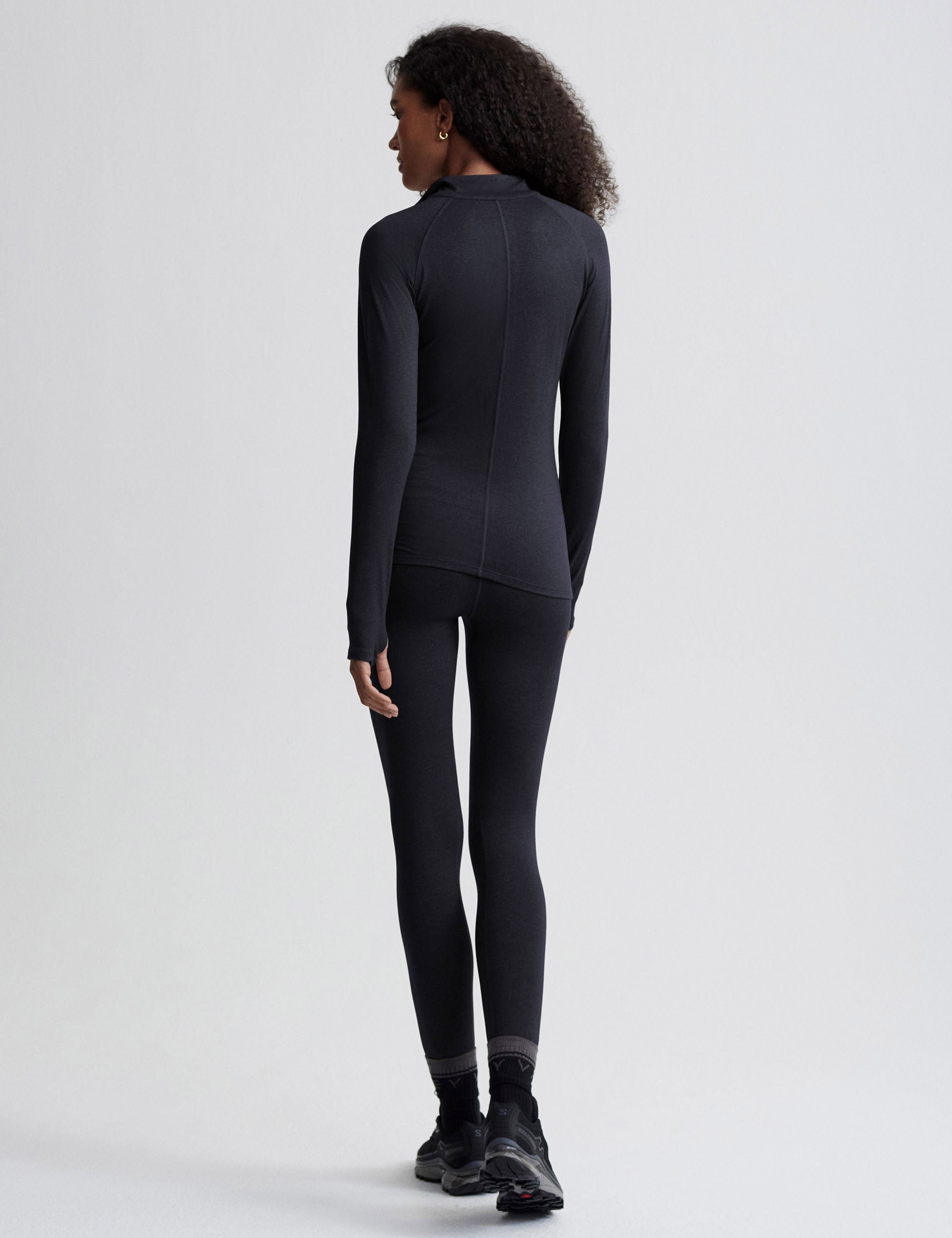 Always Warm Half Zip Base Layer Top - Black Marl | Thermal Underwear for Men & Women | Perfect for Hiking, Skiing & Winter Sports