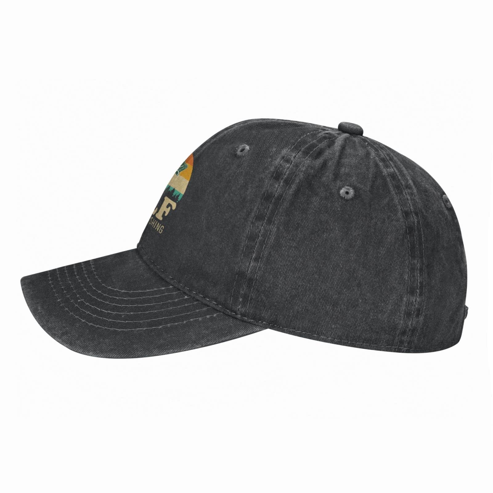 Peiyeety Fishing Hat for Men - Adjustable Baseball Cap with Graphic Design, Black - Perfect for Outdoor Fishing, Hiking, and Casual Wear